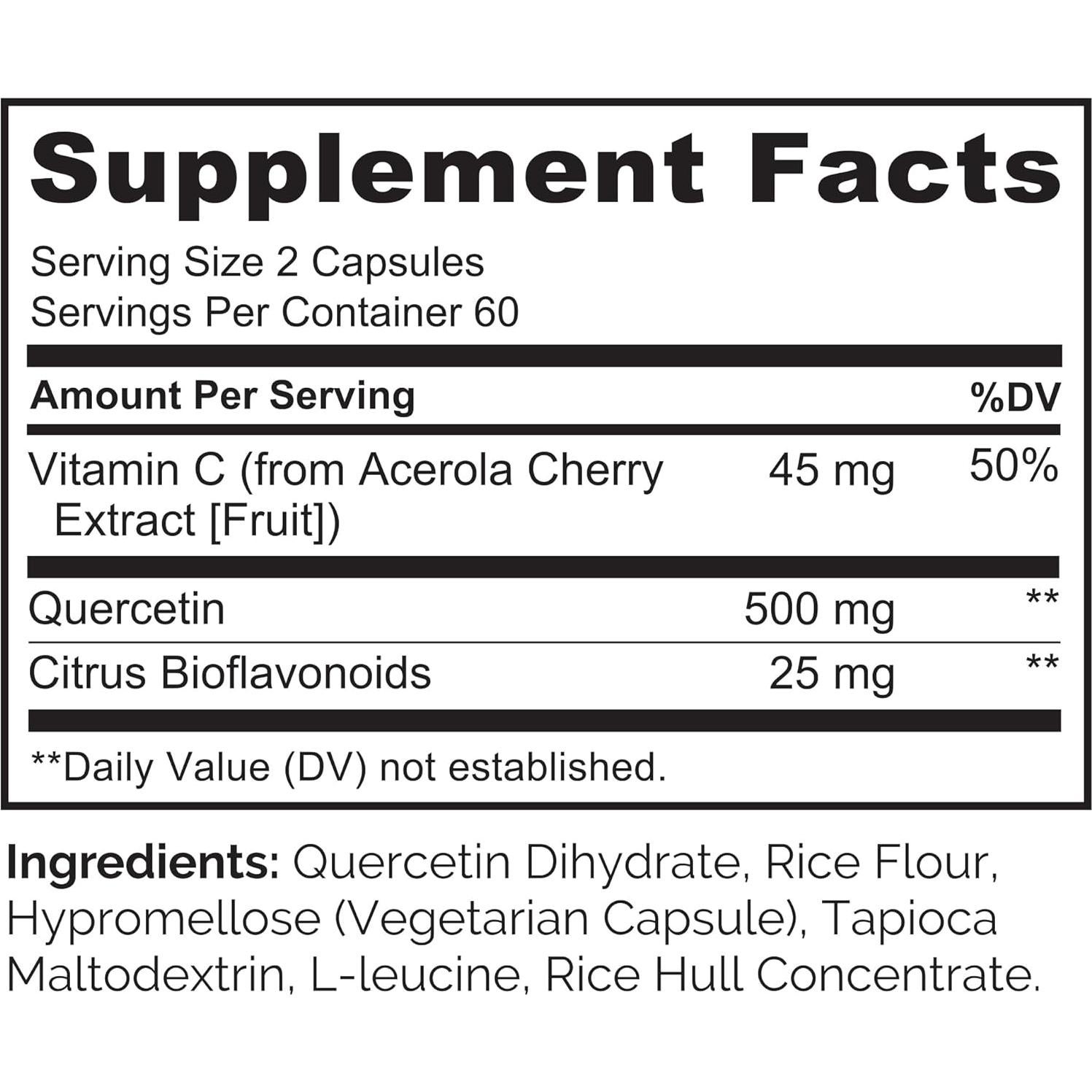 NATURELO Quercetina con Bioflavonoides Cítricos - 240 Cápsulas Vegetarianas