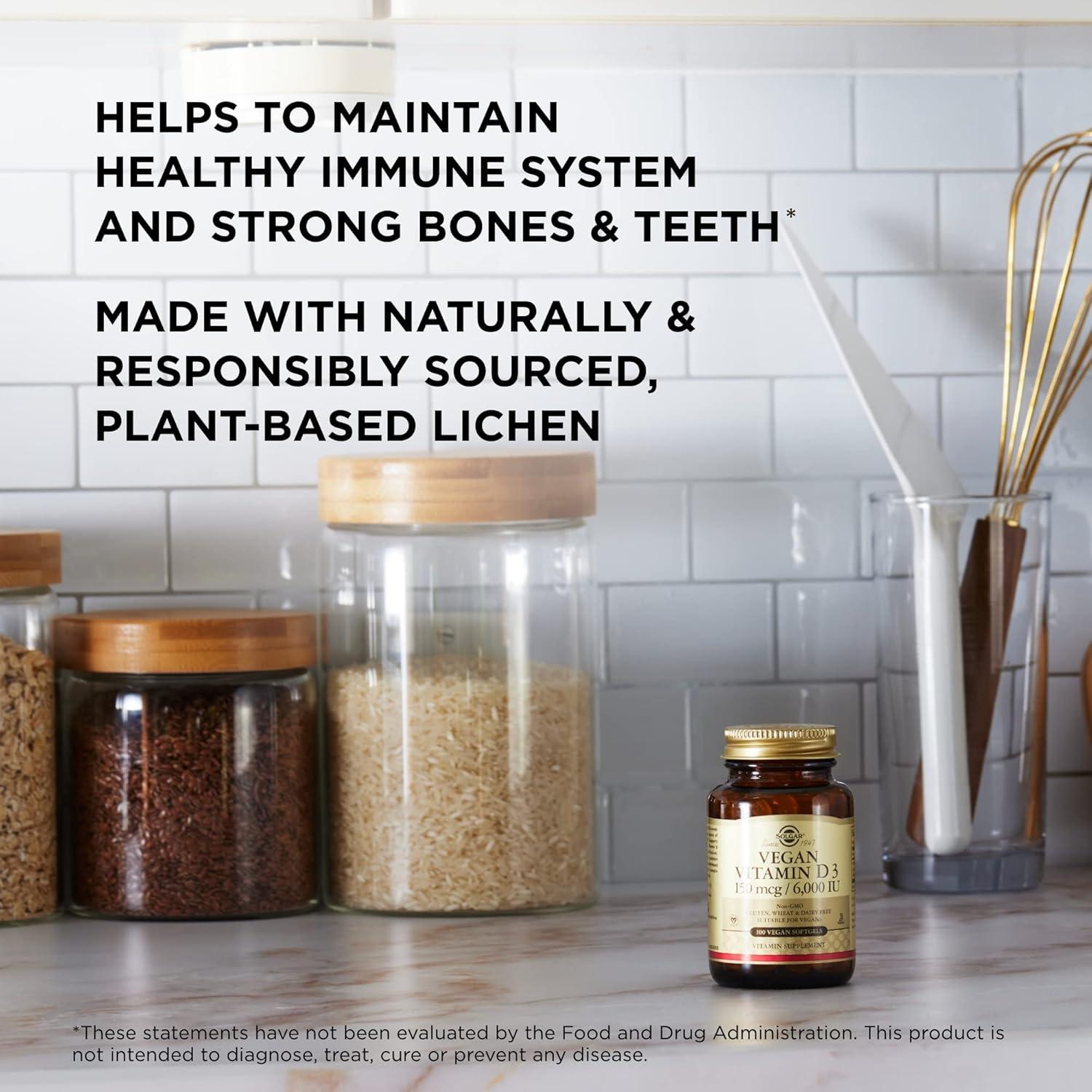 Vitamina D3 Vegana Solgar 150 mcg 100 Gelatinas Blandas