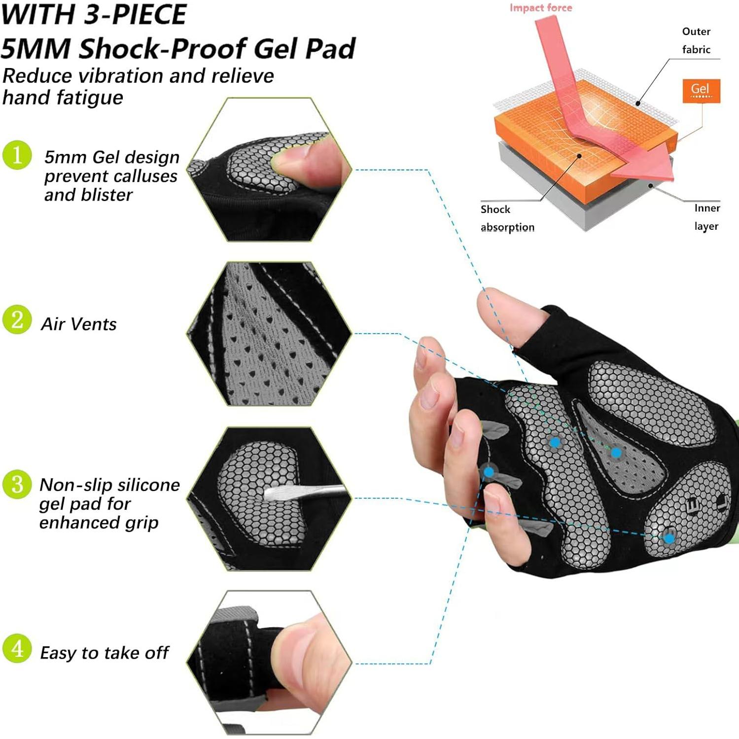 Guantes de Ciclismo MOREOK Unisex 5MM Gel Transpirables