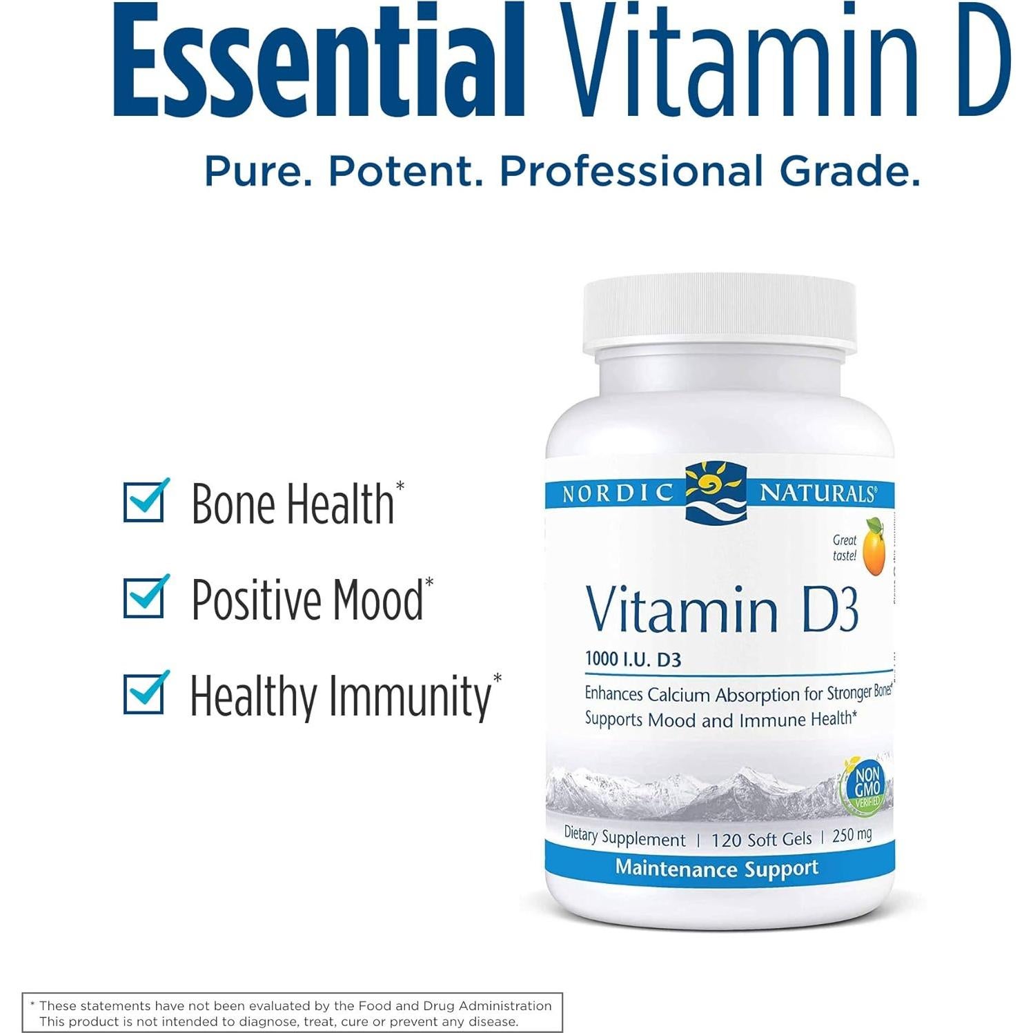 Nordic Naturals Pro Vitamina D3 1000 UI Naranja 120 Mini Gelatinas