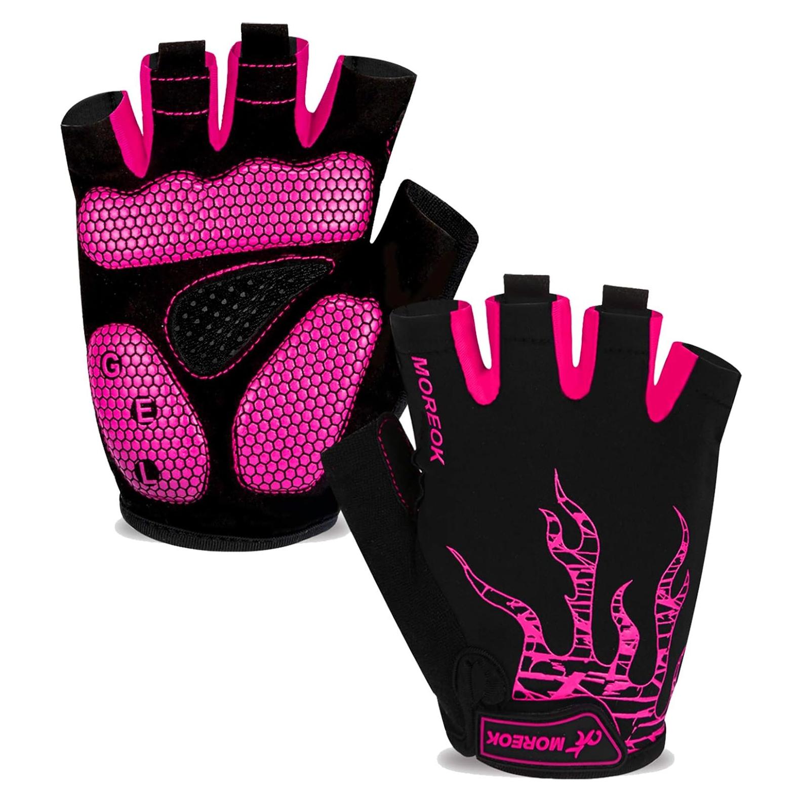 Guantes de Ciclismo MOREOK Unisex Rosa 5MM Almohadilla Gel