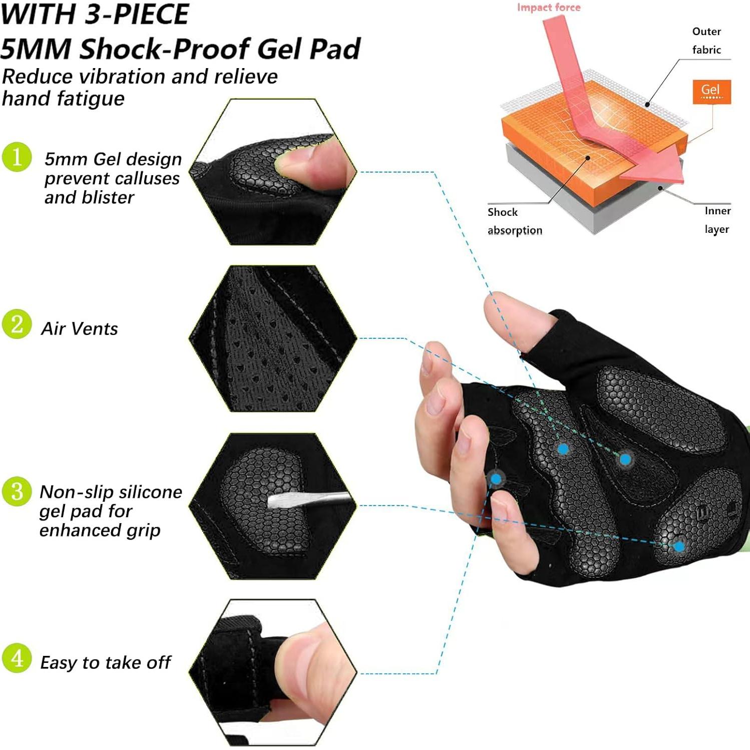 Guantes de Ciclismo MOREOK Unisex Gel 5MM Antideslizantes