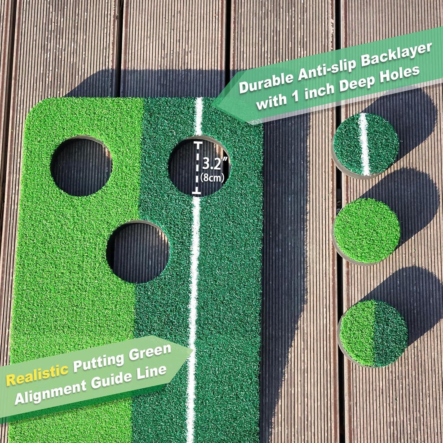 Mat de Putting Plegable SENSECLUB SC-S1 3 Hoyos 2.44x0.30m