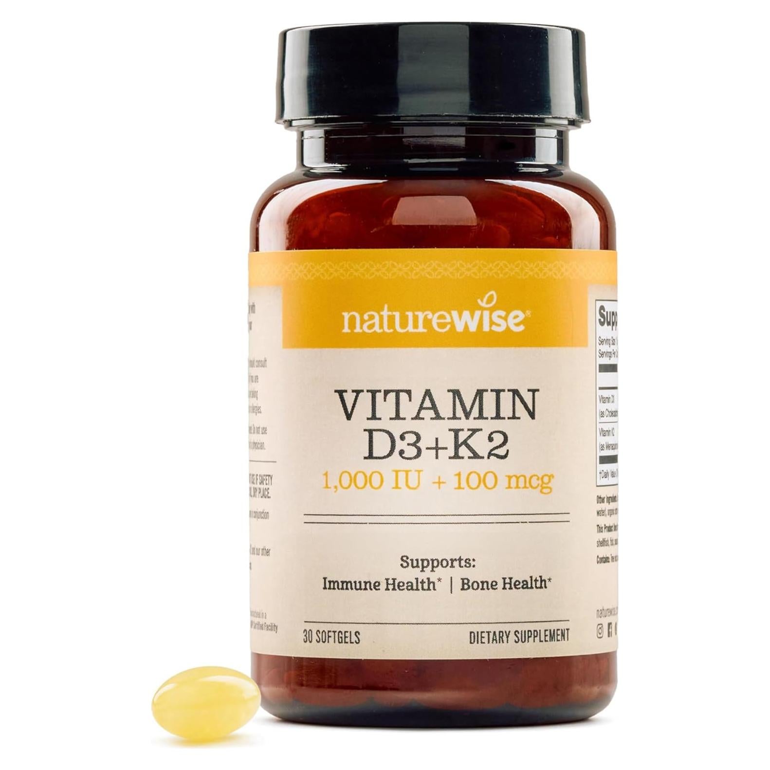 NatureWise Vitamina D3 1000UI + K2 100mcg - 30 Gelatinas Blandas
