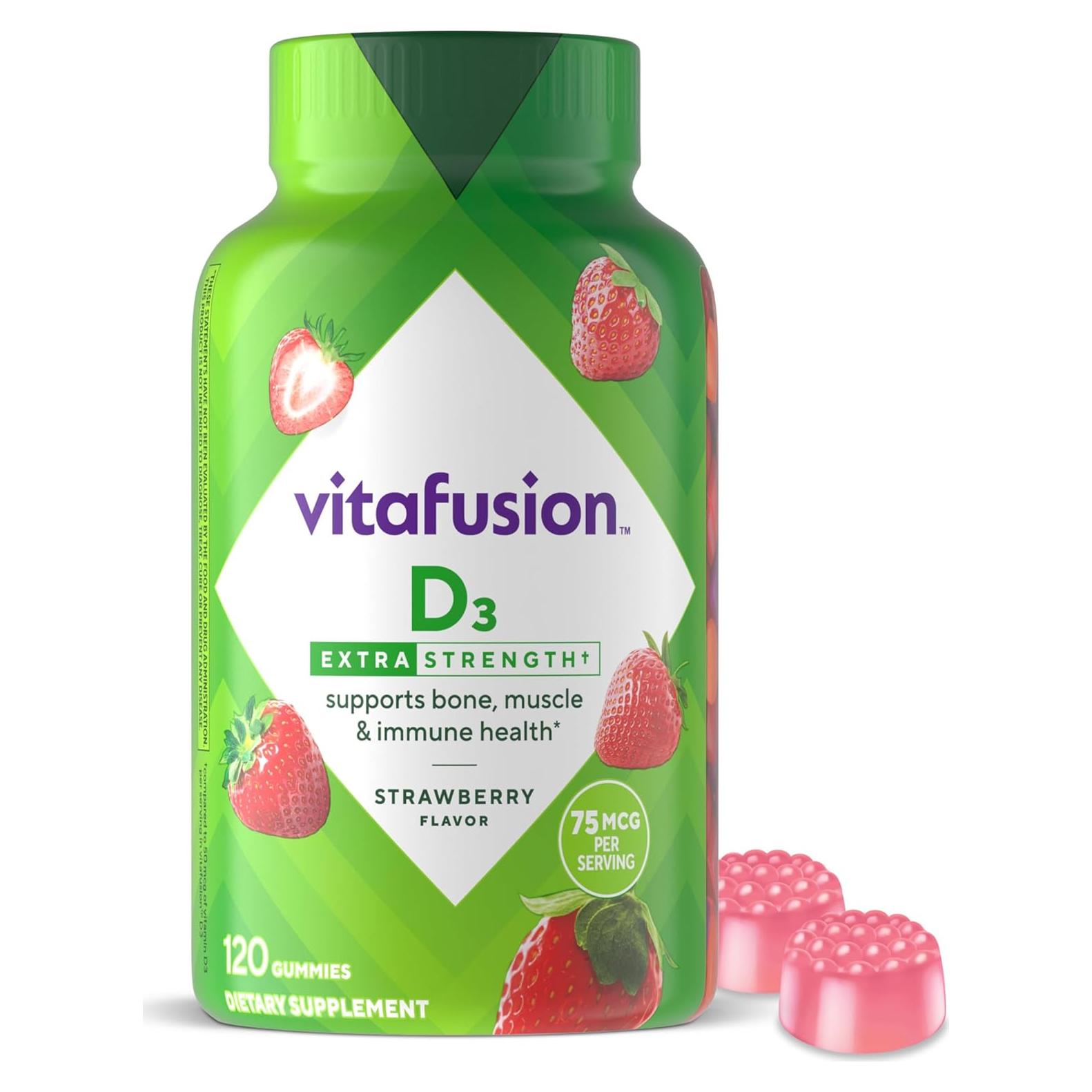Gomas de Vitamina D3 Vitafusion 120 ct Sabor Fresa