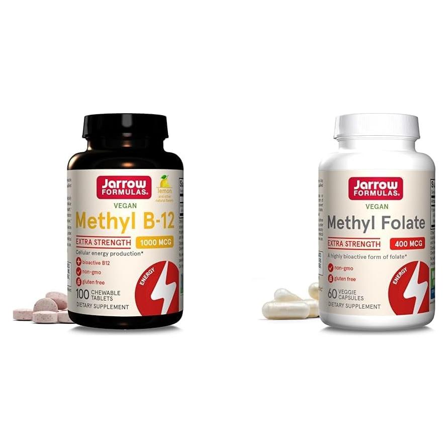 Suplemento Jarrow Methyl B-12 1000mcg y Folate 400mcg Vegano