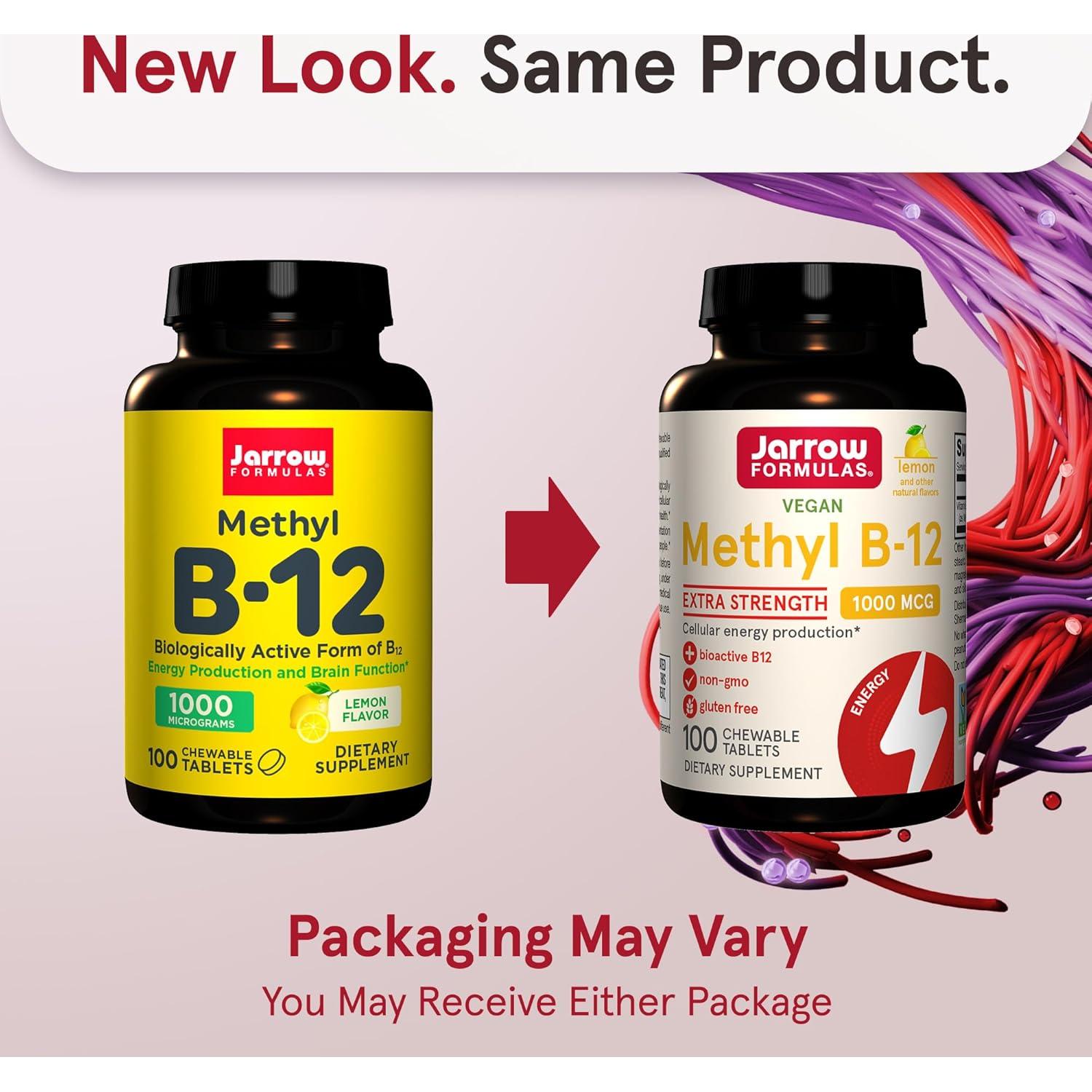 Suplemento Jarrow Methyl B-12 1000mcg y Folate 400mcg Vegano