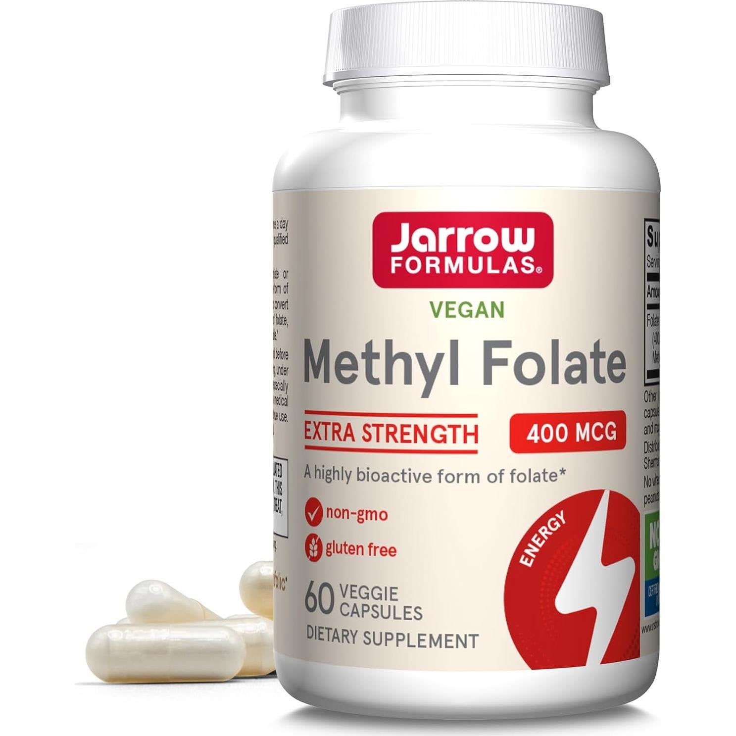 Suplemento Jarrow Methyl B-12 1000mcg y Folate 400mcg Vegano