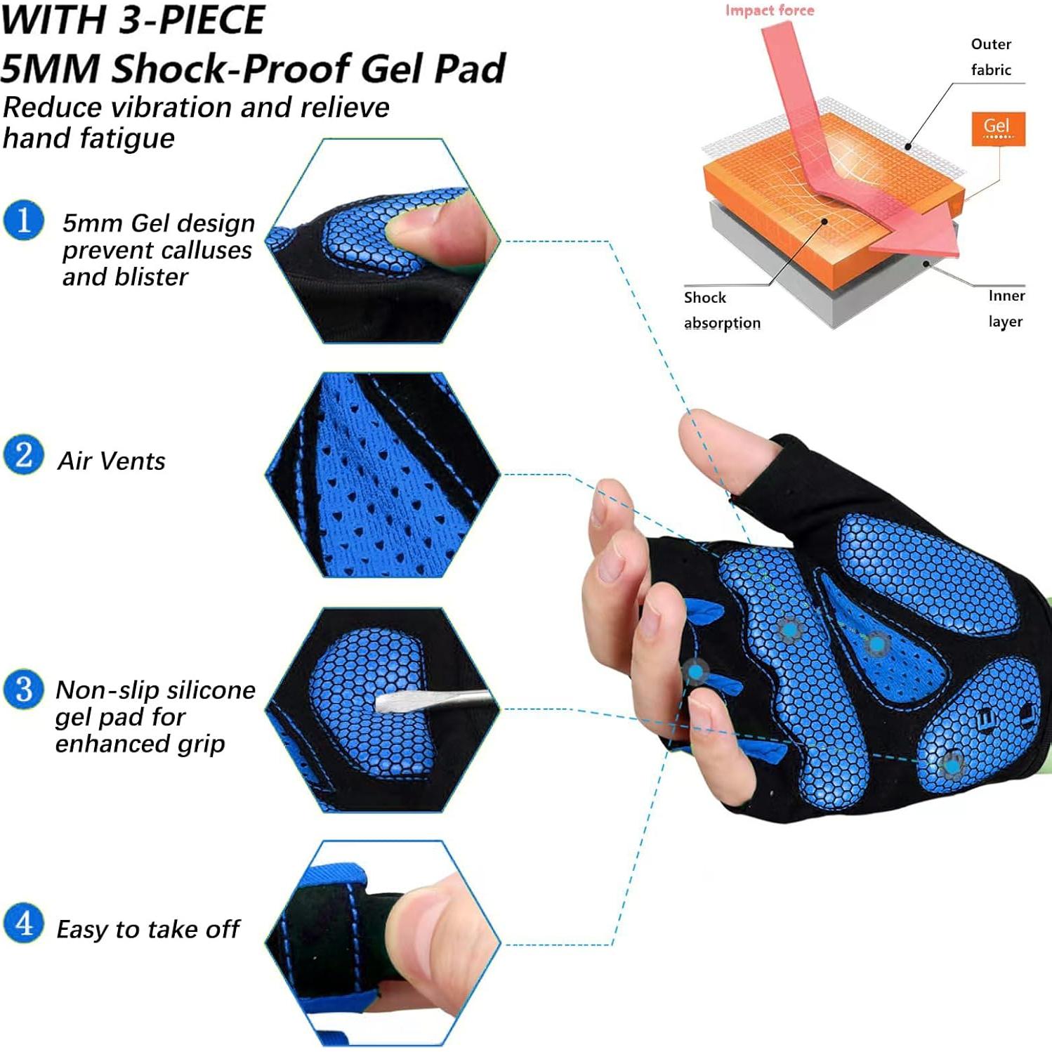 Guantes de Ciclismo MOREOK Unisex Gel 5MM Antideslizantes