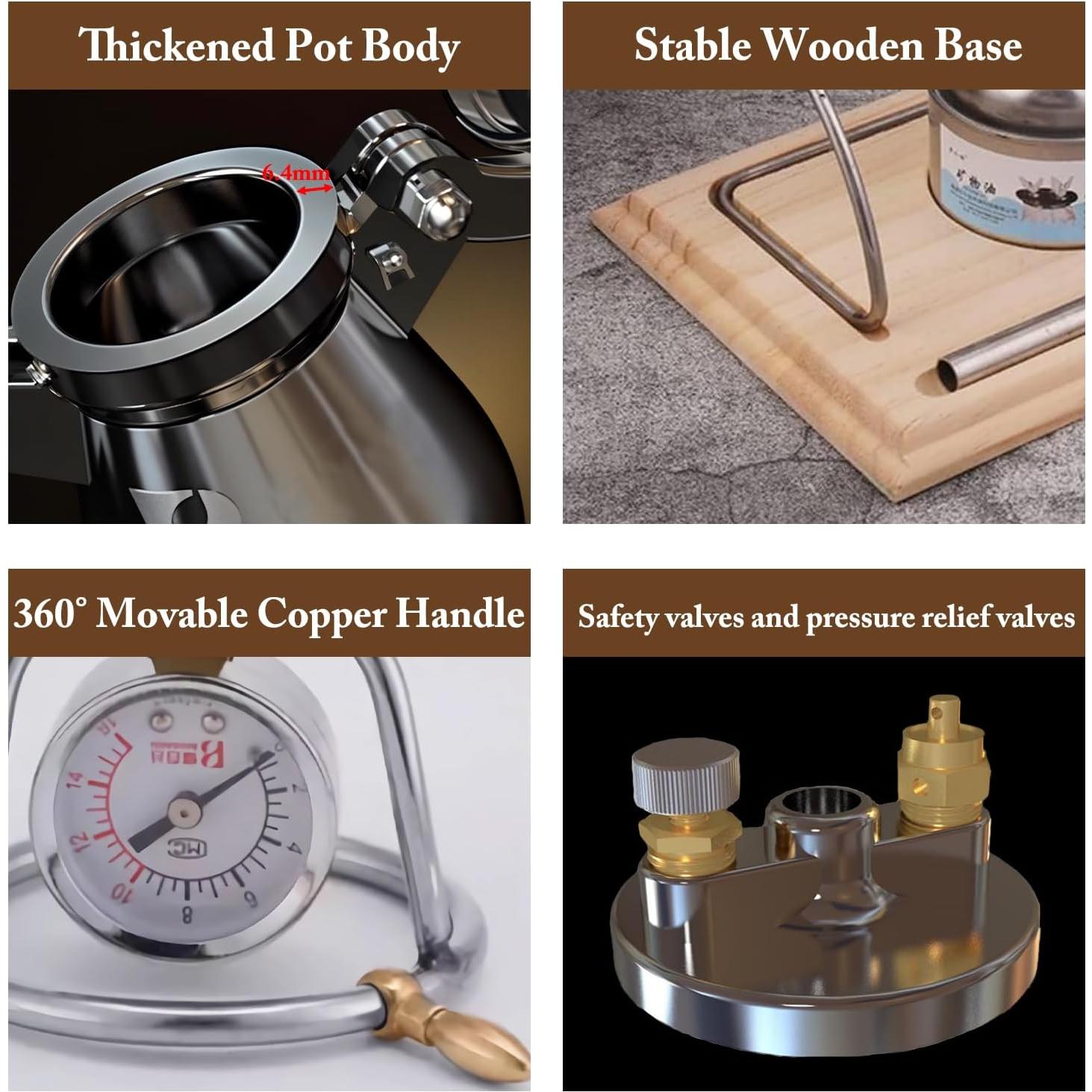 Máquina de Palomitas Manual JVSUFUIK 260ml Acero Inoxidable