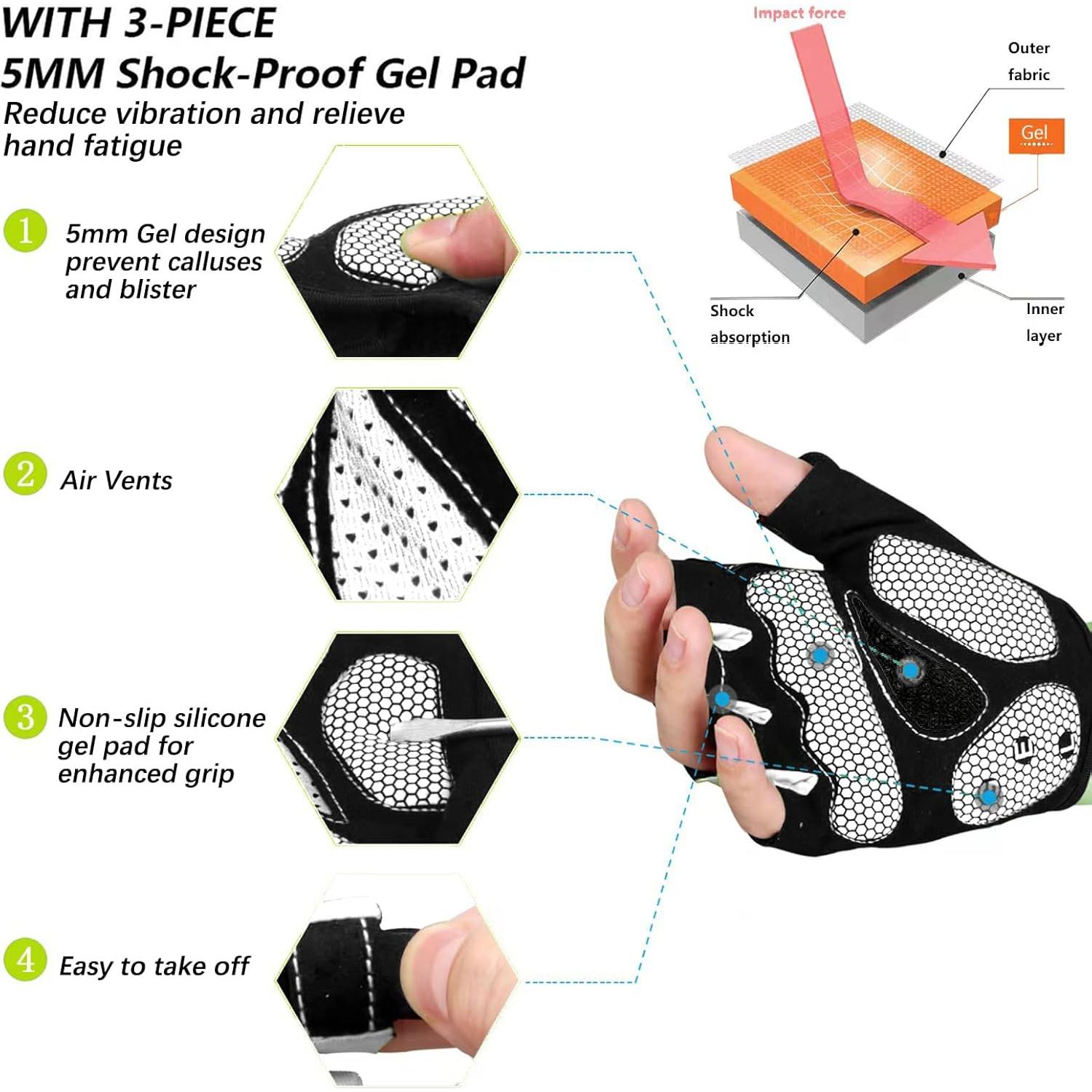 Guantes de Ciclismo MOREOK Unisex con Almohadilla de Gel 5MM