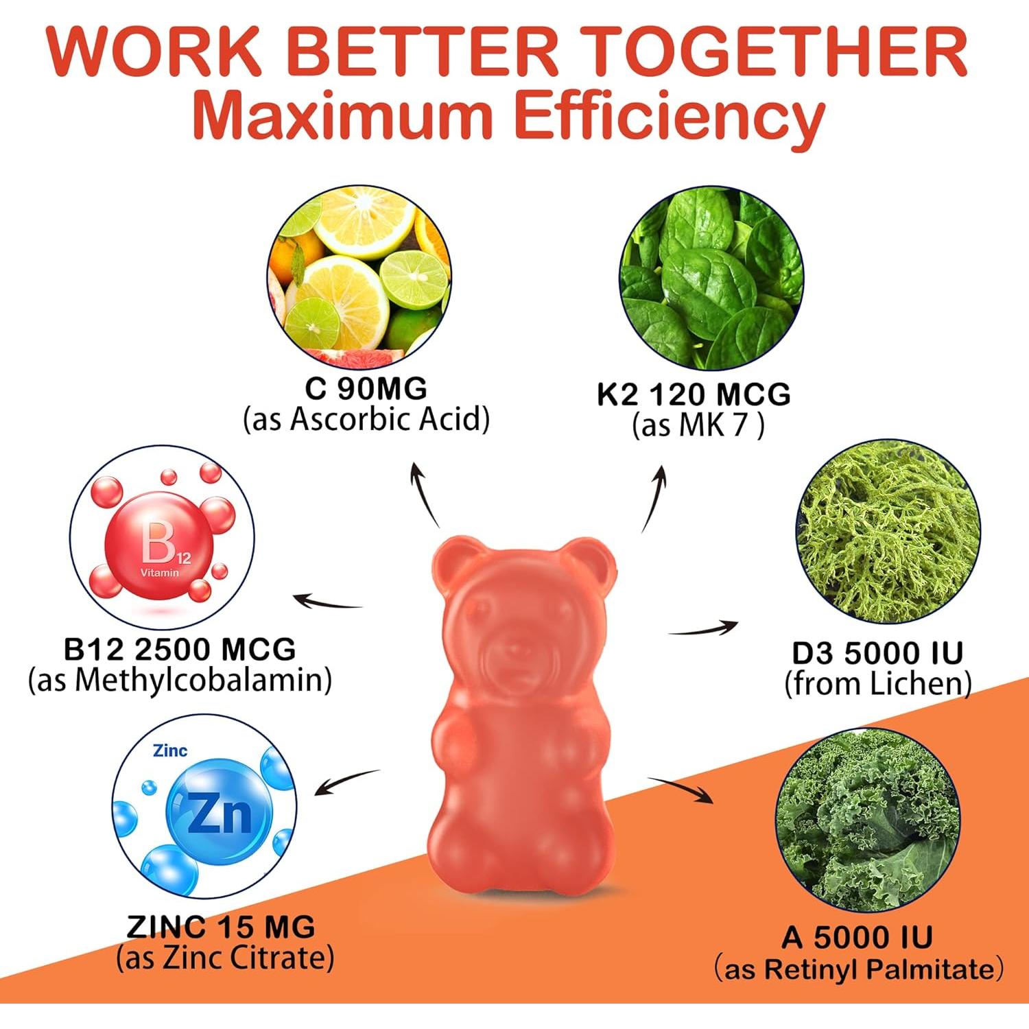 Multivitaminas Gominolas Veganas ADK + B12 Sin Azúcar 60 Unidades