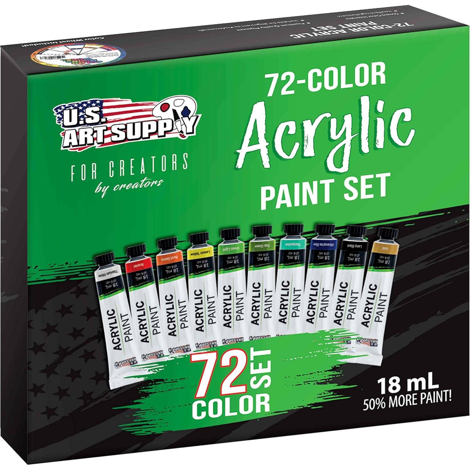Set de Pintura Acrílica Profesional 72 Colores 12ml Suministro de Arte
