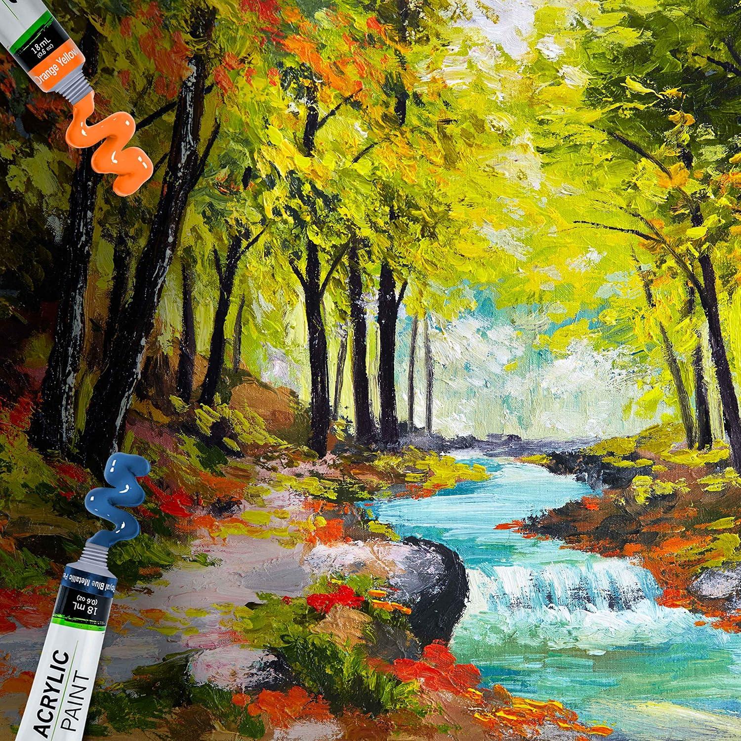 Set de Pintura Acrílica Profesional 72 Colores 12ml Suministro de Arte