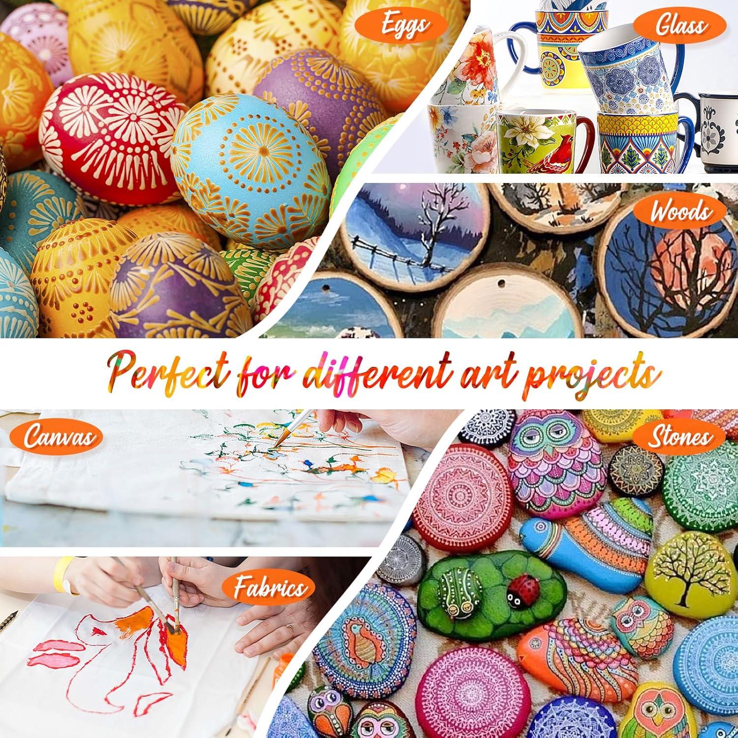 Juego de Pintura Acrílica Caliart 72 Colores 59ml con 12 Pinceles