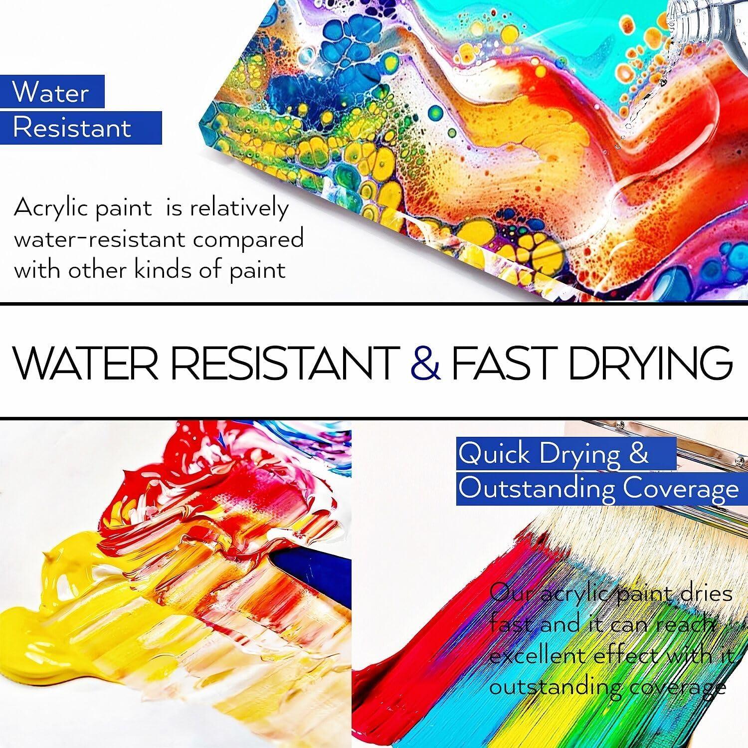 Juego de Pintura Acrílica Huestry 76 PCS 64 Colores 60 ml