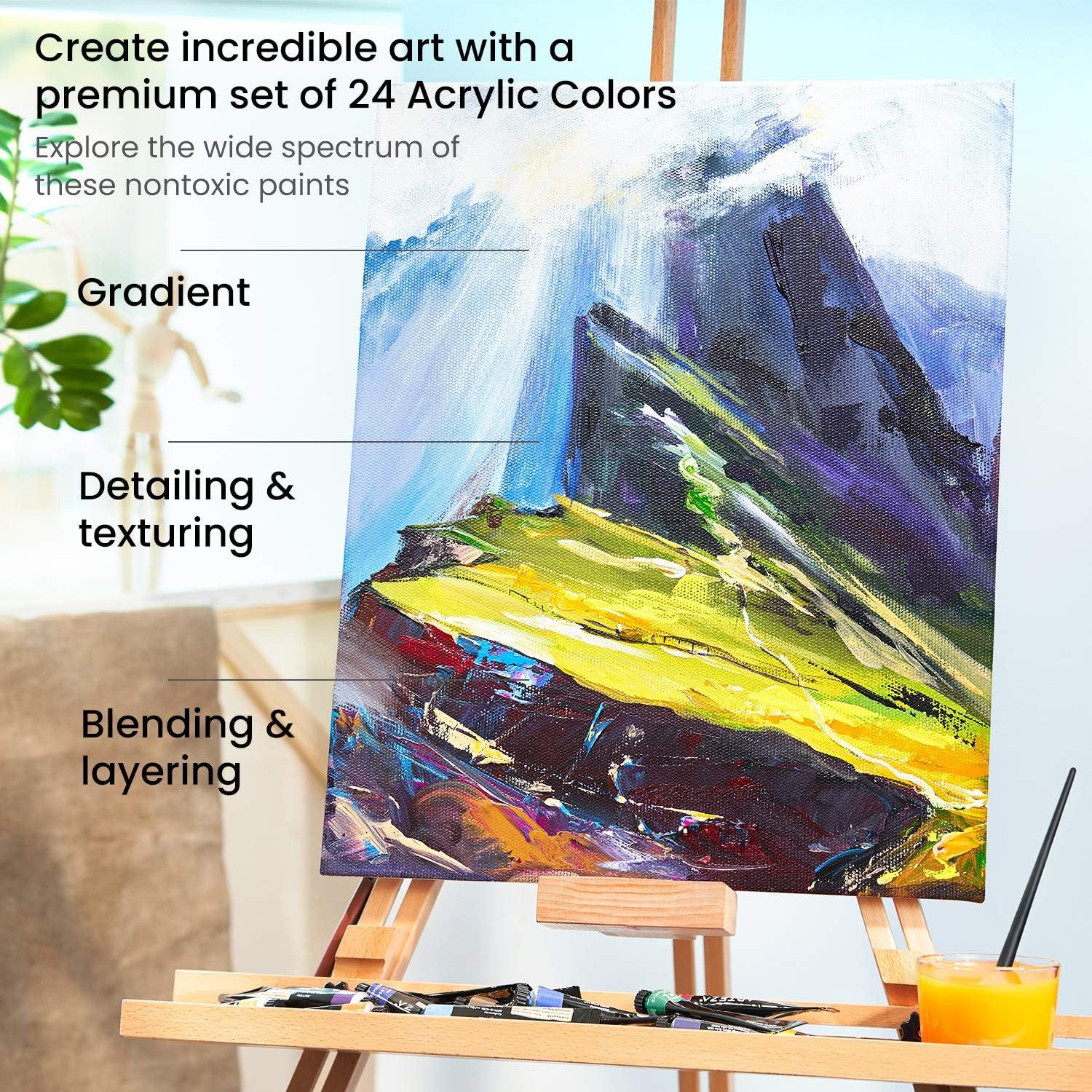 Set de 24 Pinturas Acrílicas ARTEZA 22 ml No Tóxicas