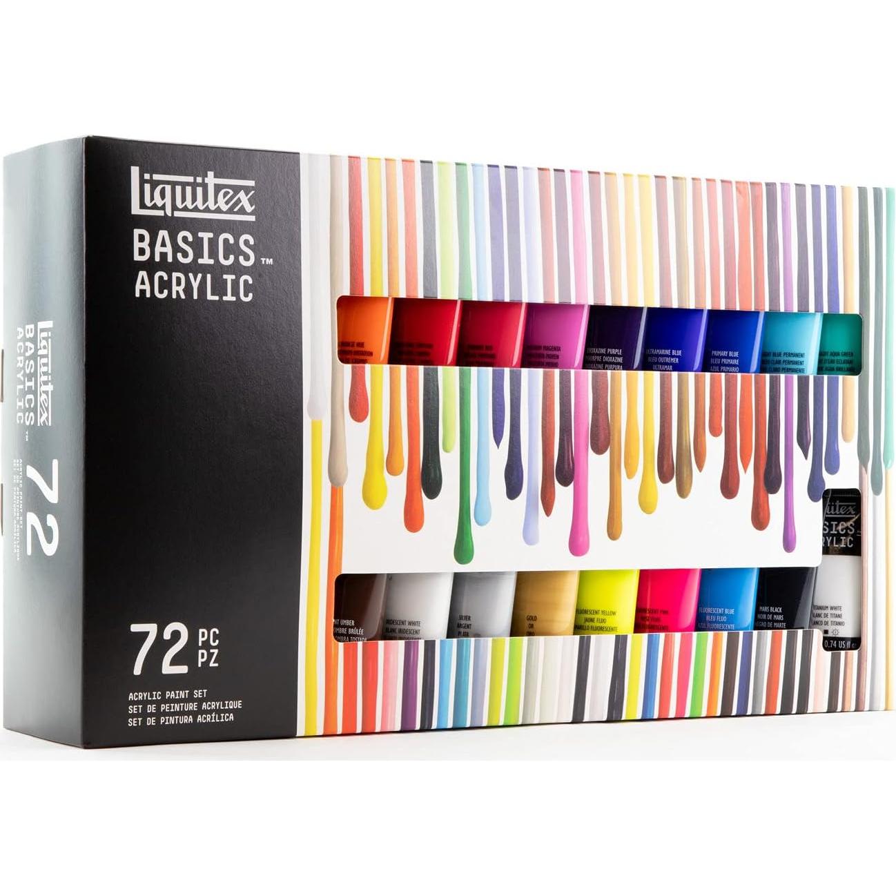 Juego de 72 colores acrílicos Liquitex Basics 22 ml cada uno