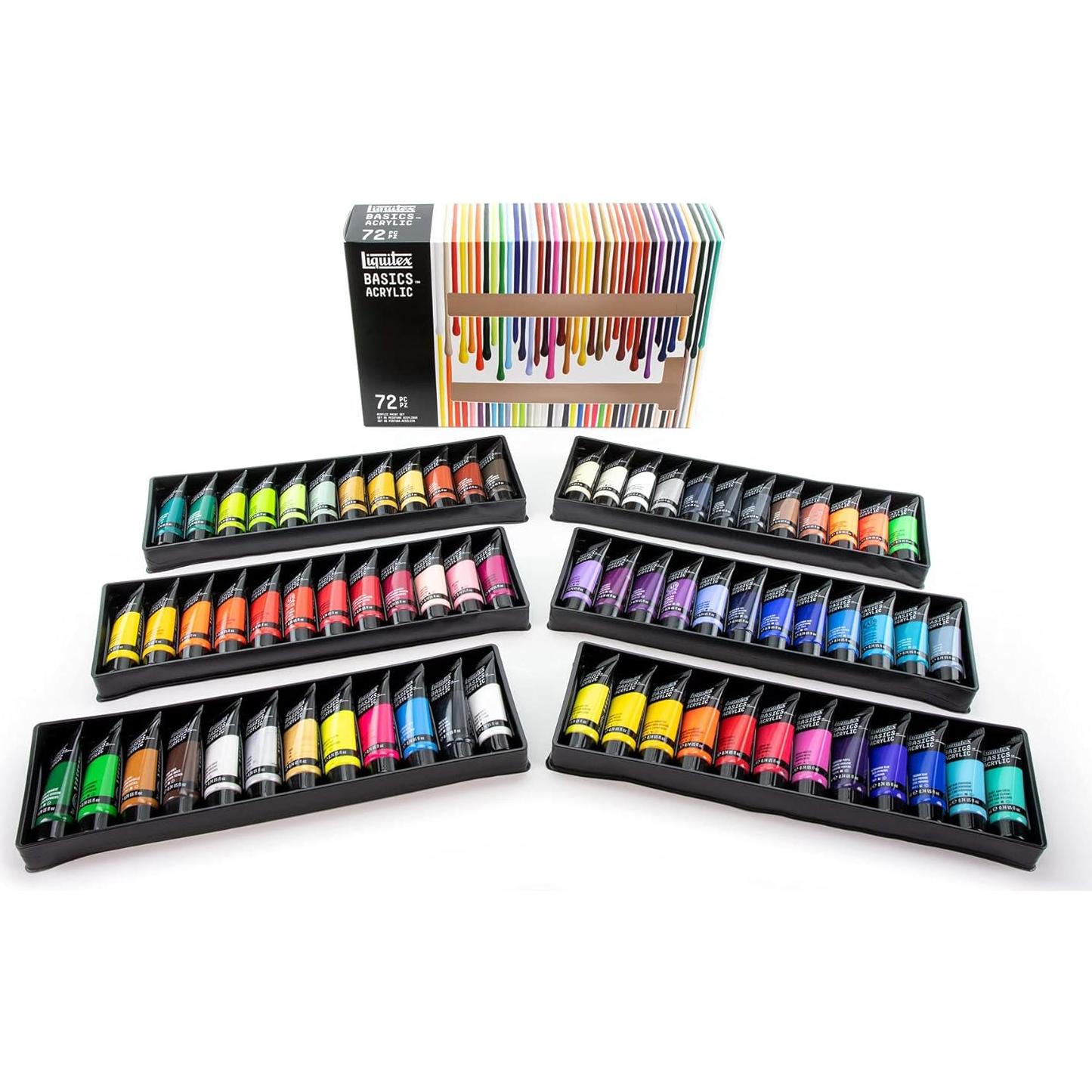 Juego de 72 colores acrílicos Liquitex Basics 22 ml cada uno
