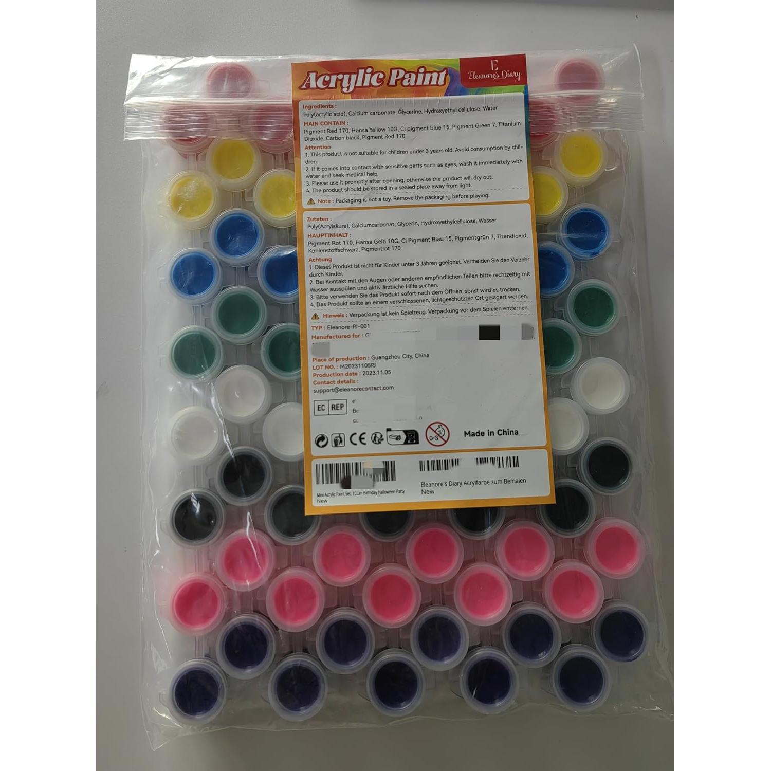 Juego de Pintura Acrílica Mini 80 Piezas Diario de Eleanore