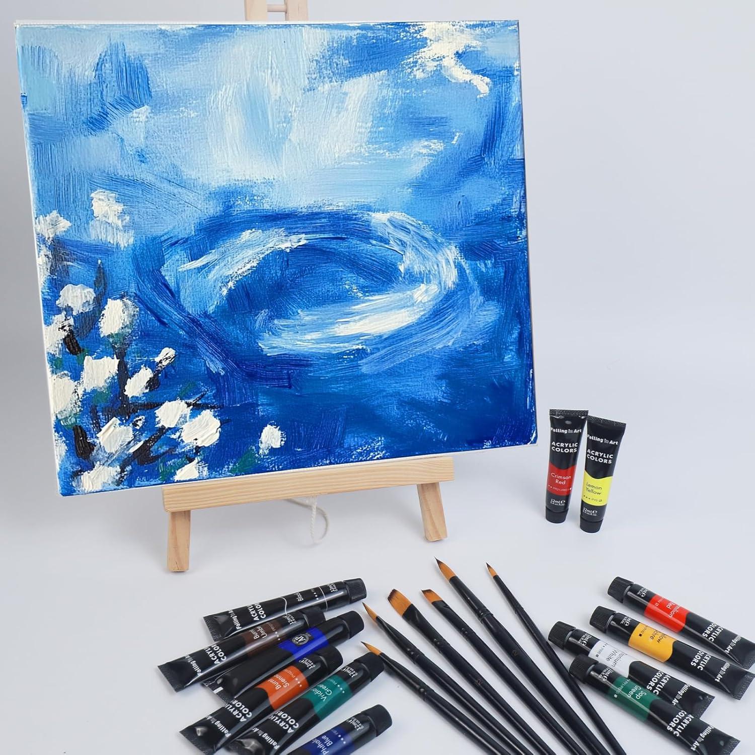 Juego de Pintura Acrílica Falling in Art 12 Tubos 12ml No Tóxicos