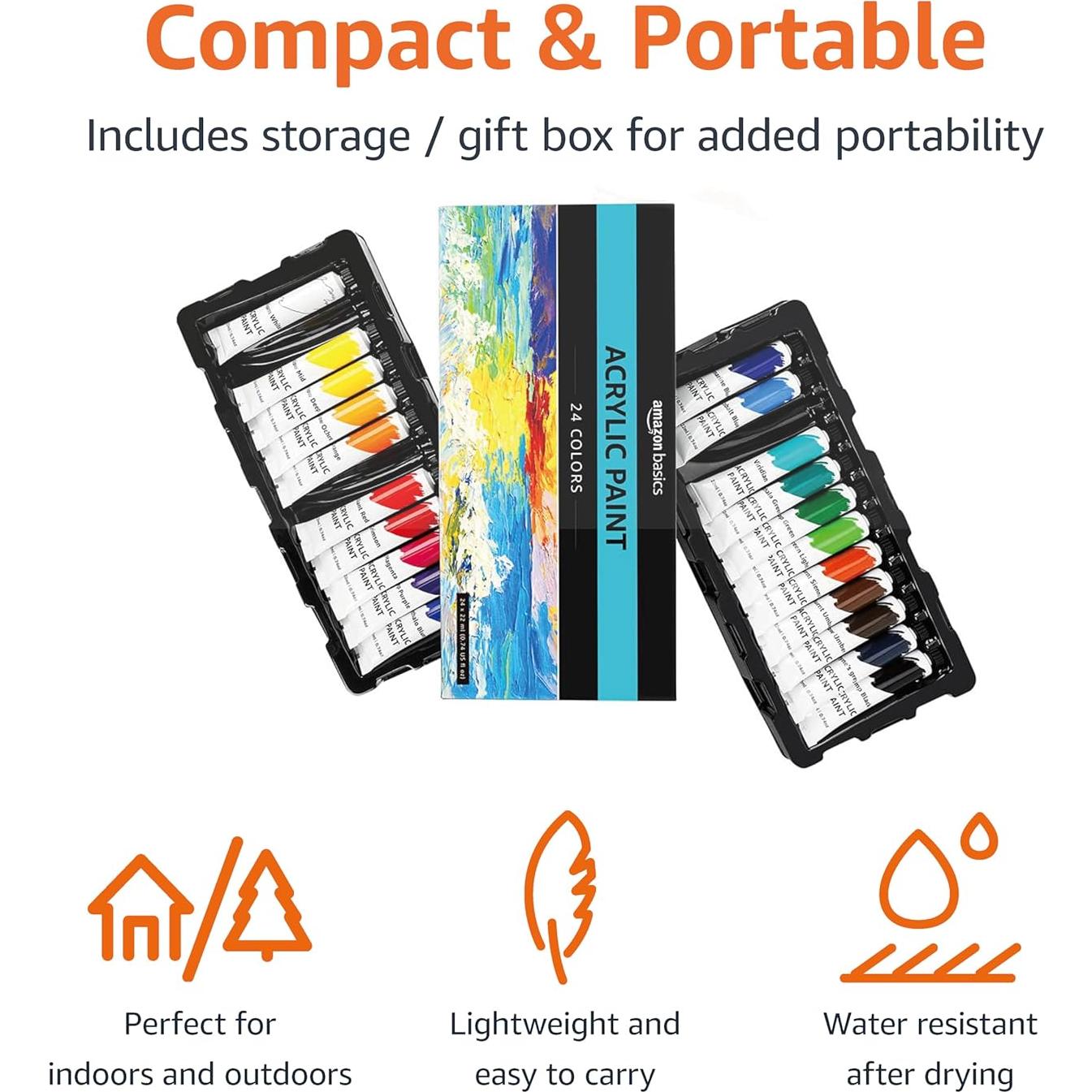 Juego de Pintura Acrílica Amazon Basics 24 Colores 21g