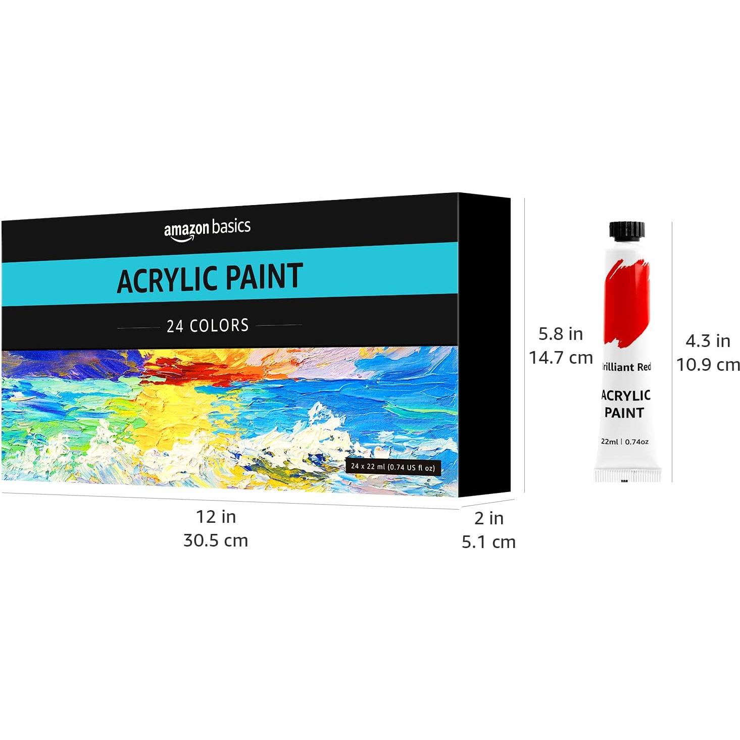 Juego de Pintura Acrílica Amazon Basics 24 Colores 21g