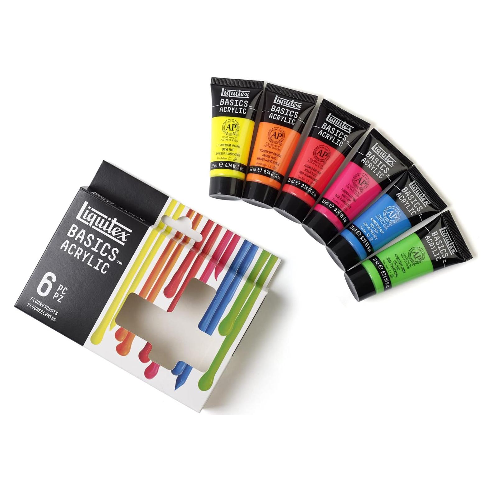 Juego de Pintura Acrílica Liquitex Basics Fluorescente 6 x 22 ml