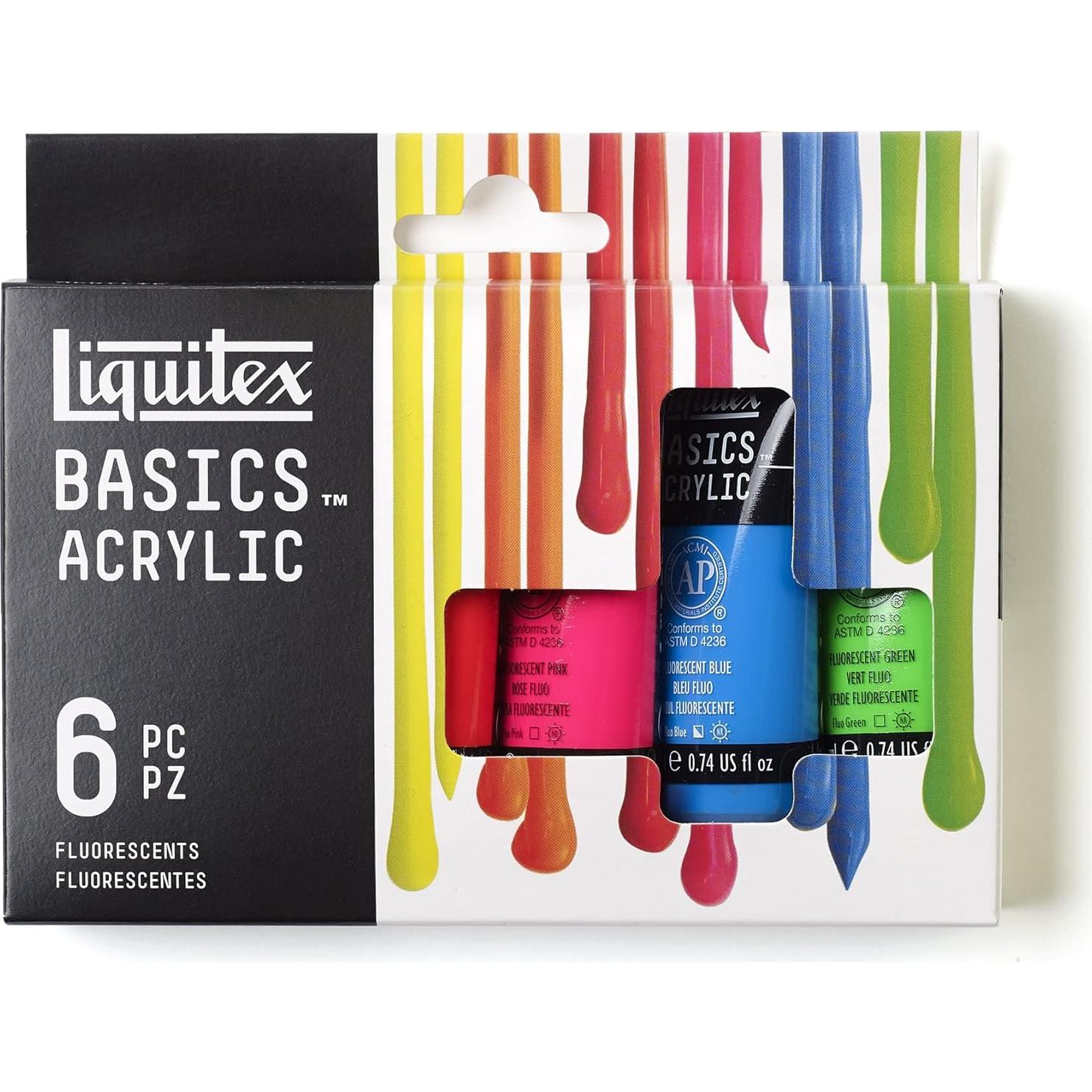 Juego de Pintura Acrílica Liquitex Basics Fluorescente 6 x 22 ml