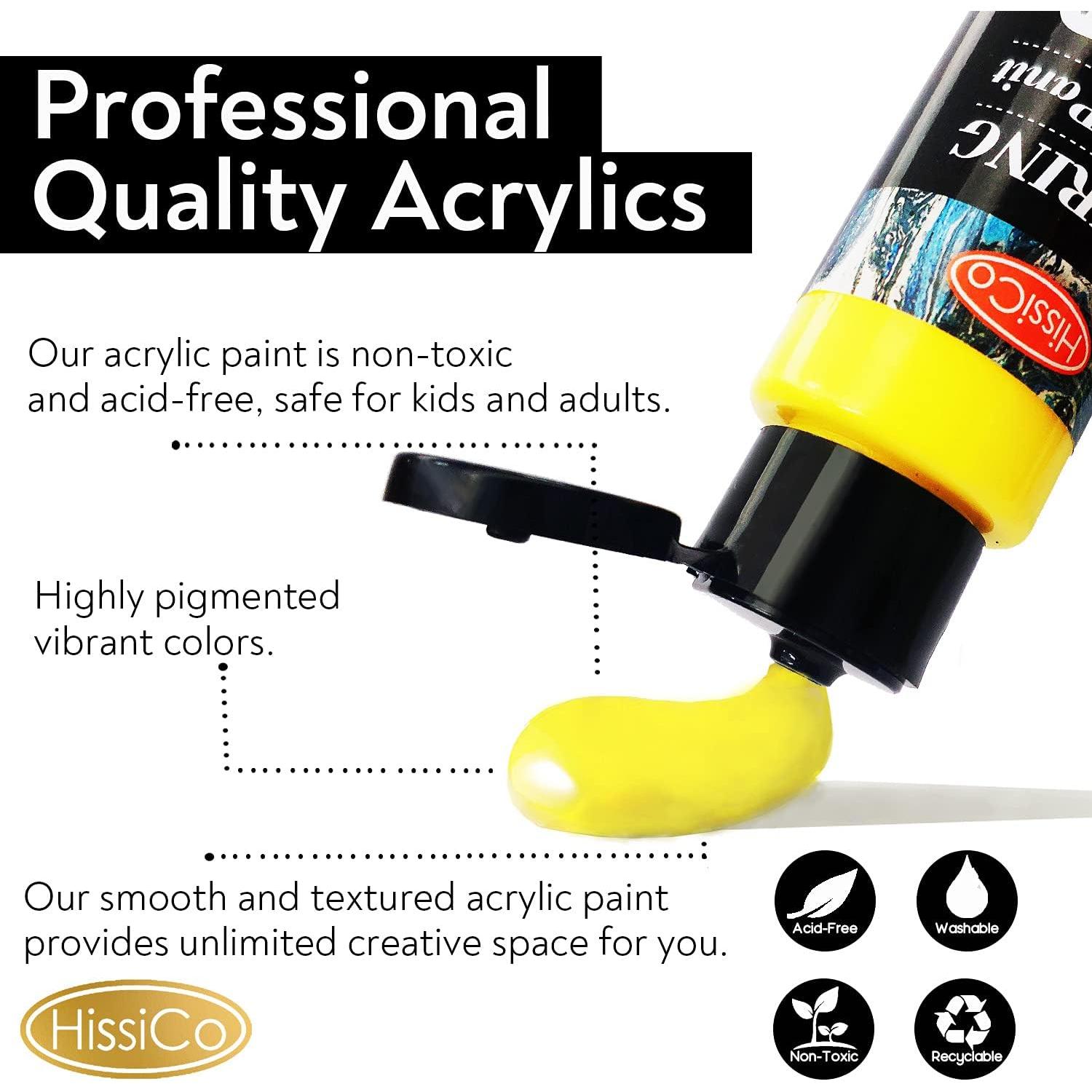 Set de Pintura Acrílica HissiCo 42 Piezas 24 Colores 60ml