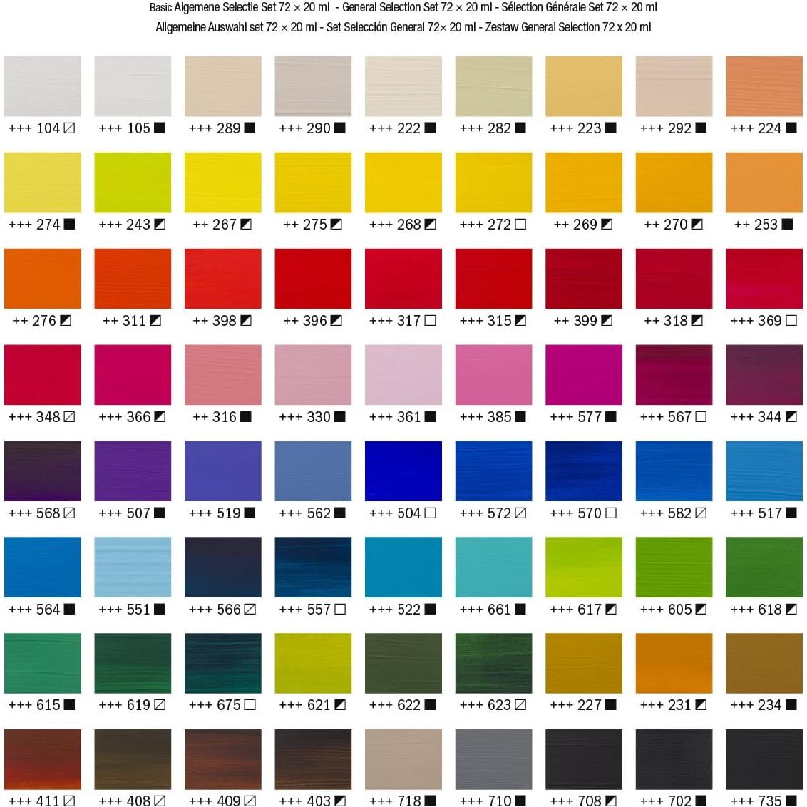 Juego de Pintura Acrílica Estándar Ámsterdam 73 Tubos 20ml