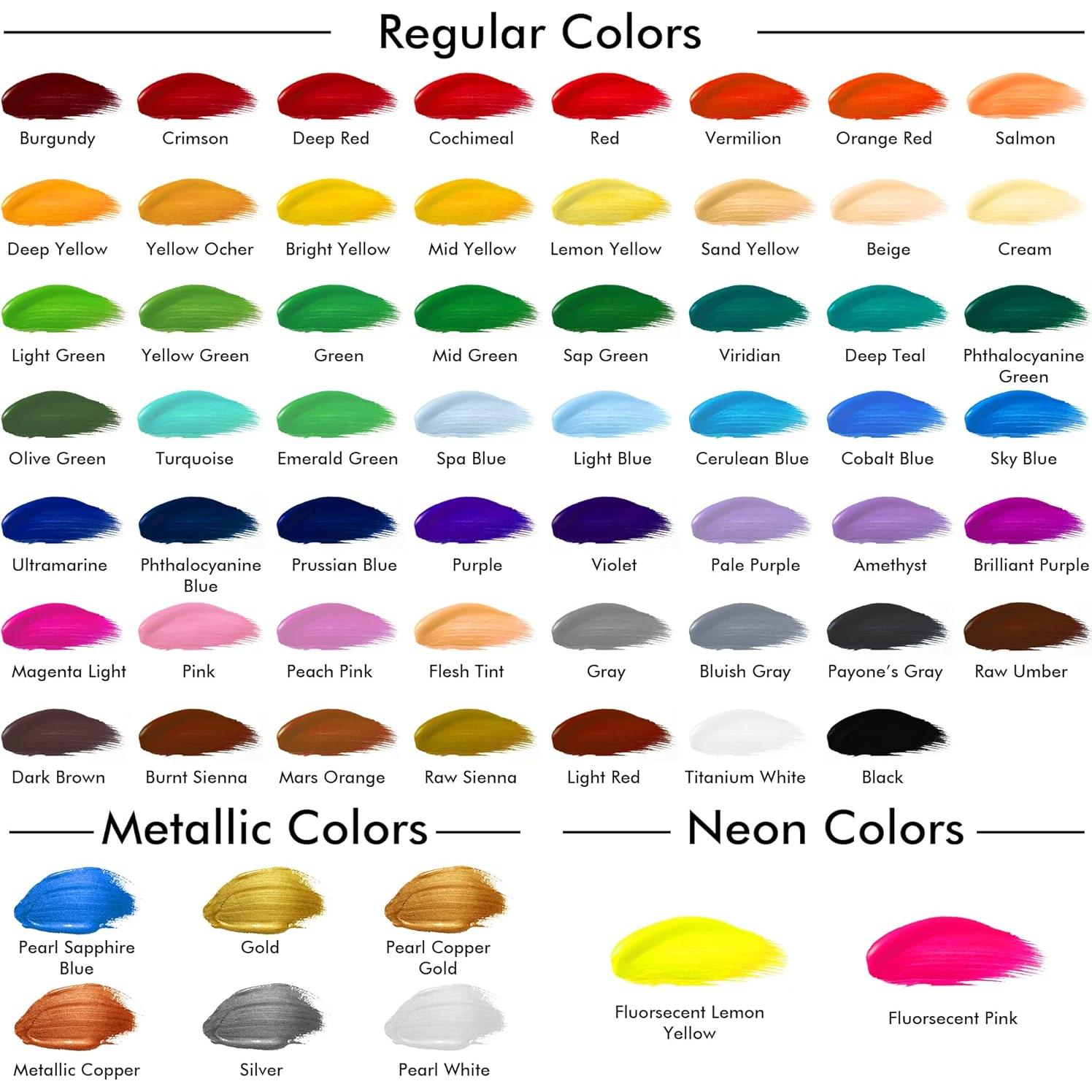 Set de Pintura Acrílica Shuttle Art 66 Colores 82 Piezas