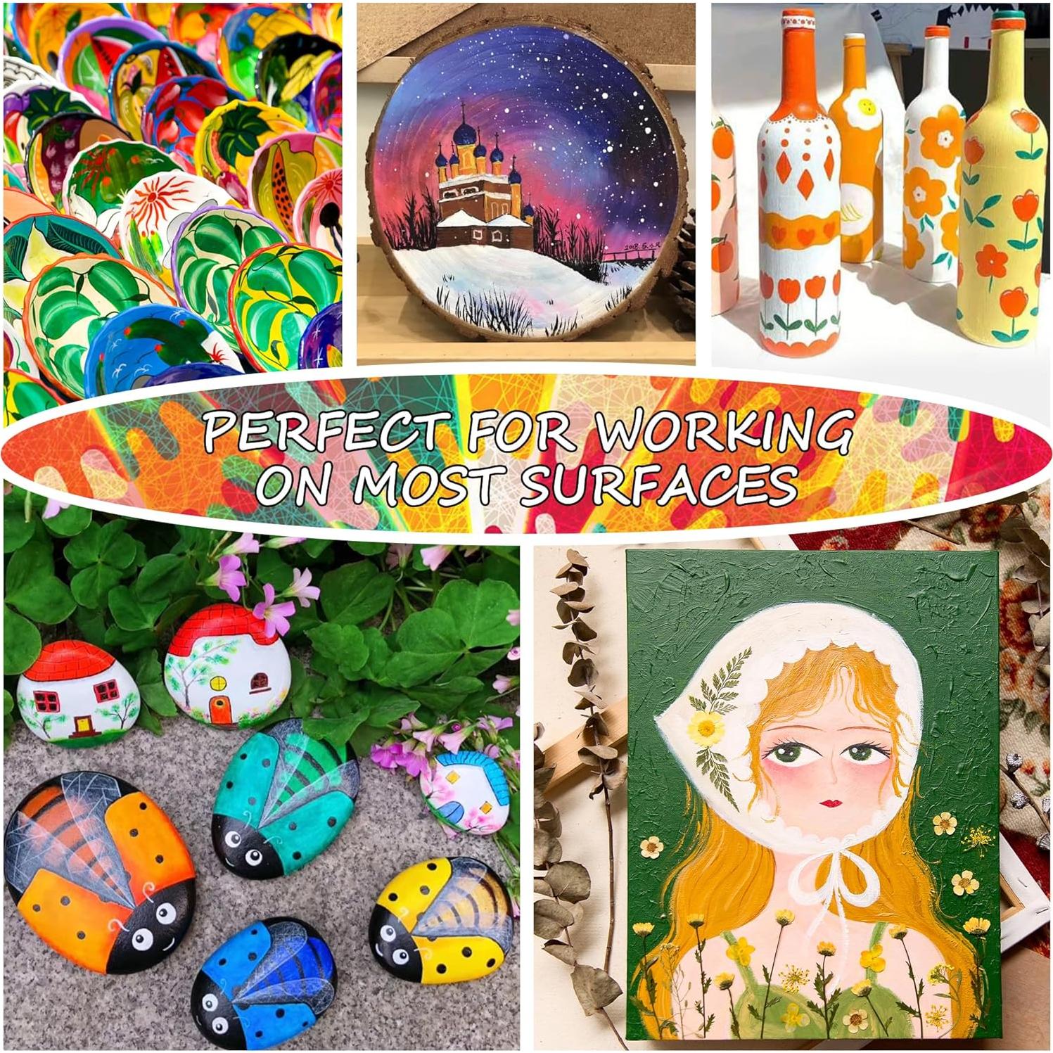 Set de Pintura Acrílica Shuttle Art 66 Colores 82 Piezas