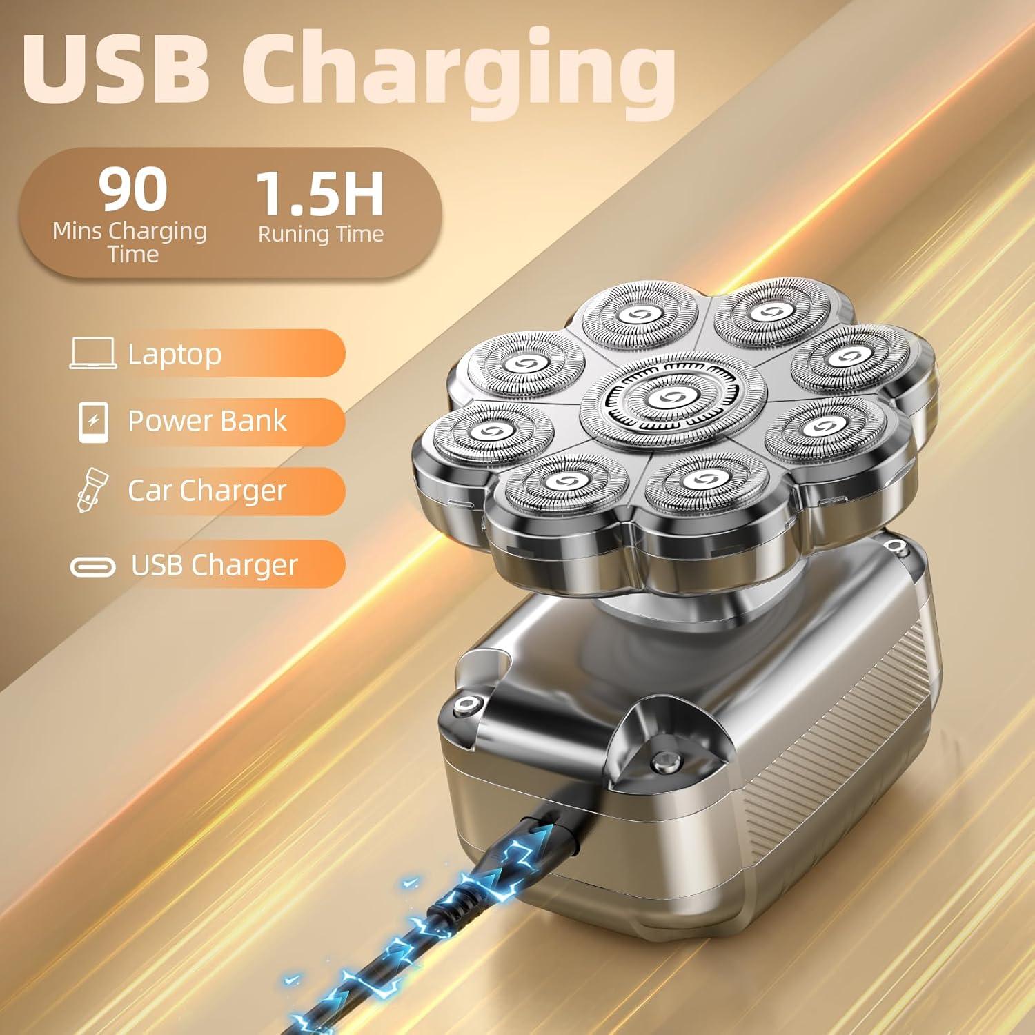 Afeitadora eléctrica 5 en 1 UltraCaput JK-7713 IPX7 LED