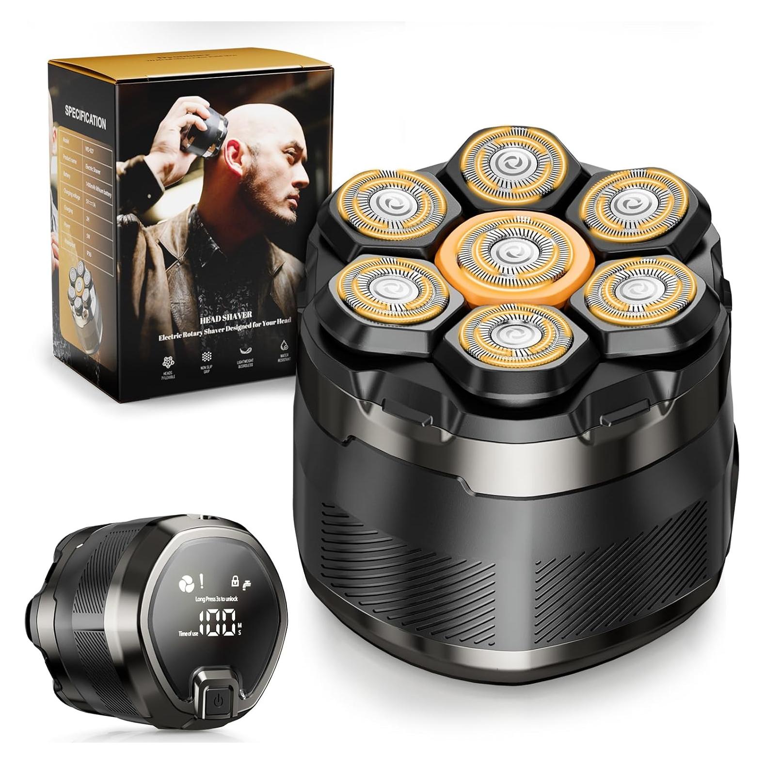 Afeitadora Eléctrica 7D NIWUIO para Cabeza Calva - Afeitado Húmedo/Seco