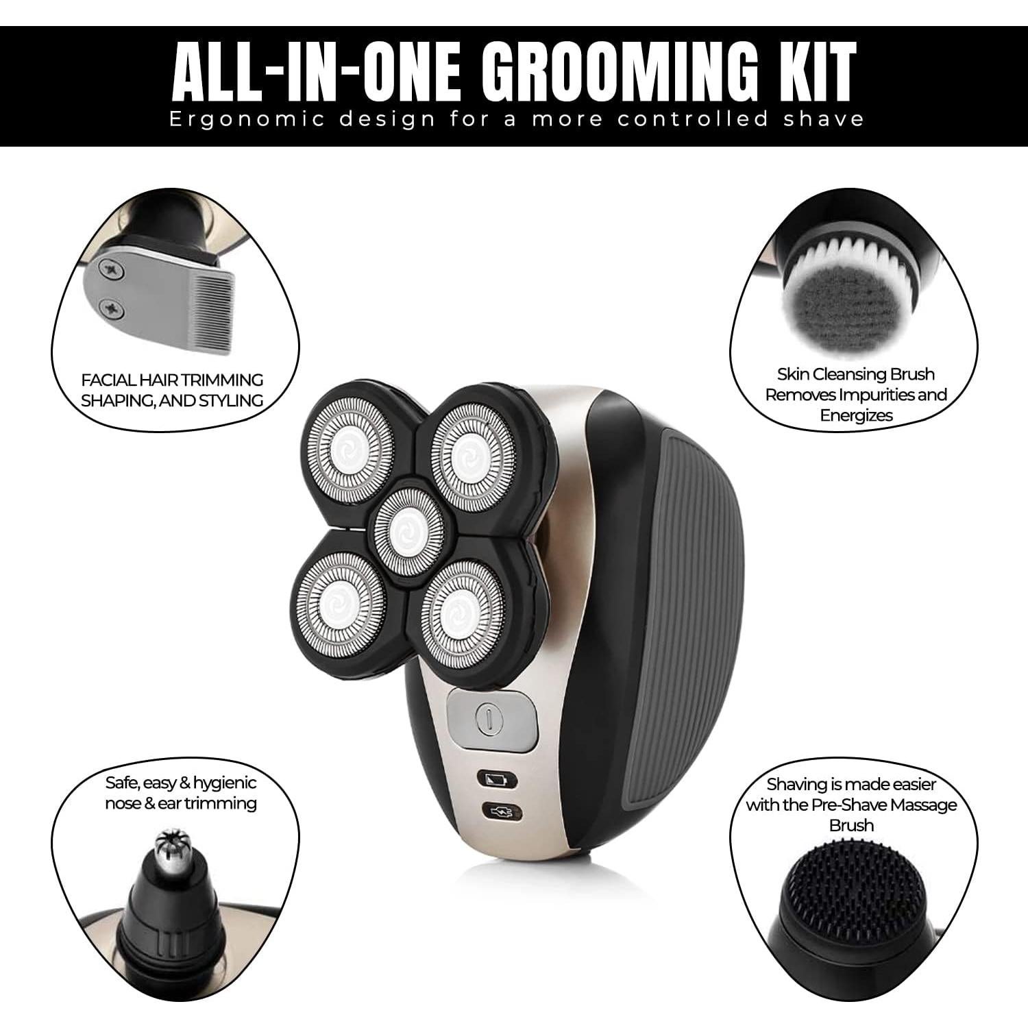 Afeitadora eléctrica 5 en 1 para cabeza calva LK-1800