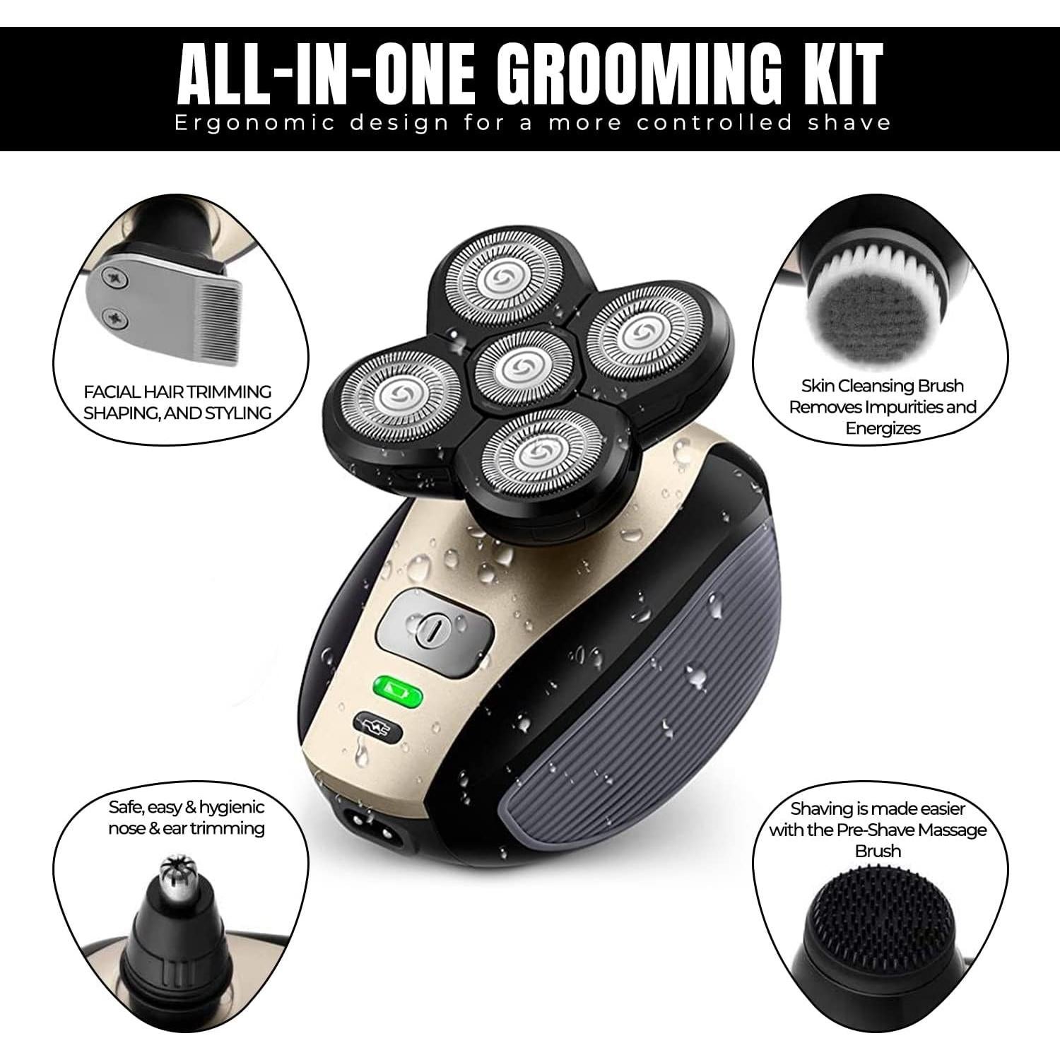 Afeitadora eléctrica 5 en 1 para cabeza calva LK-1800