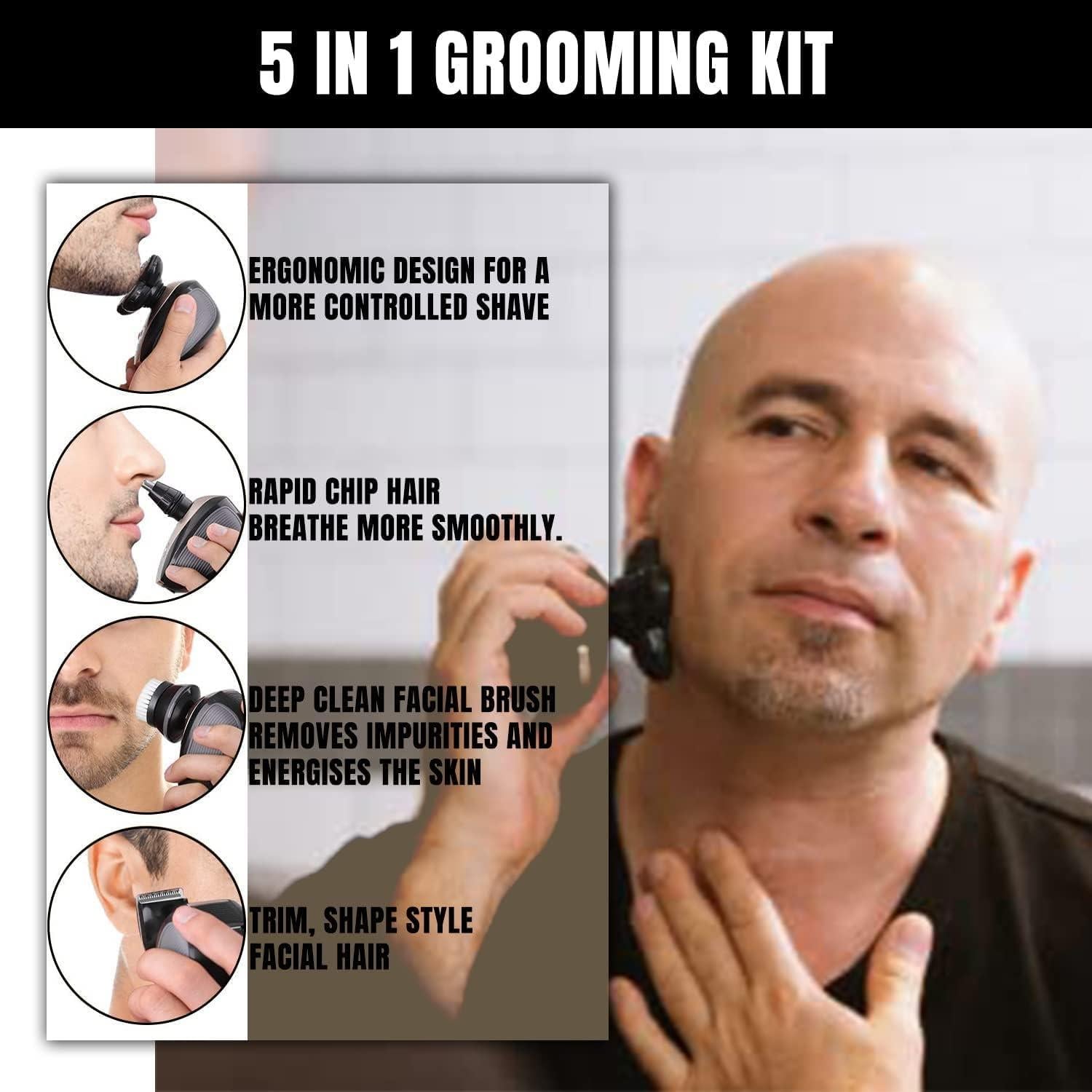 Afeitadora eléctrica 5 en 1 para cabeza calva LK-1800