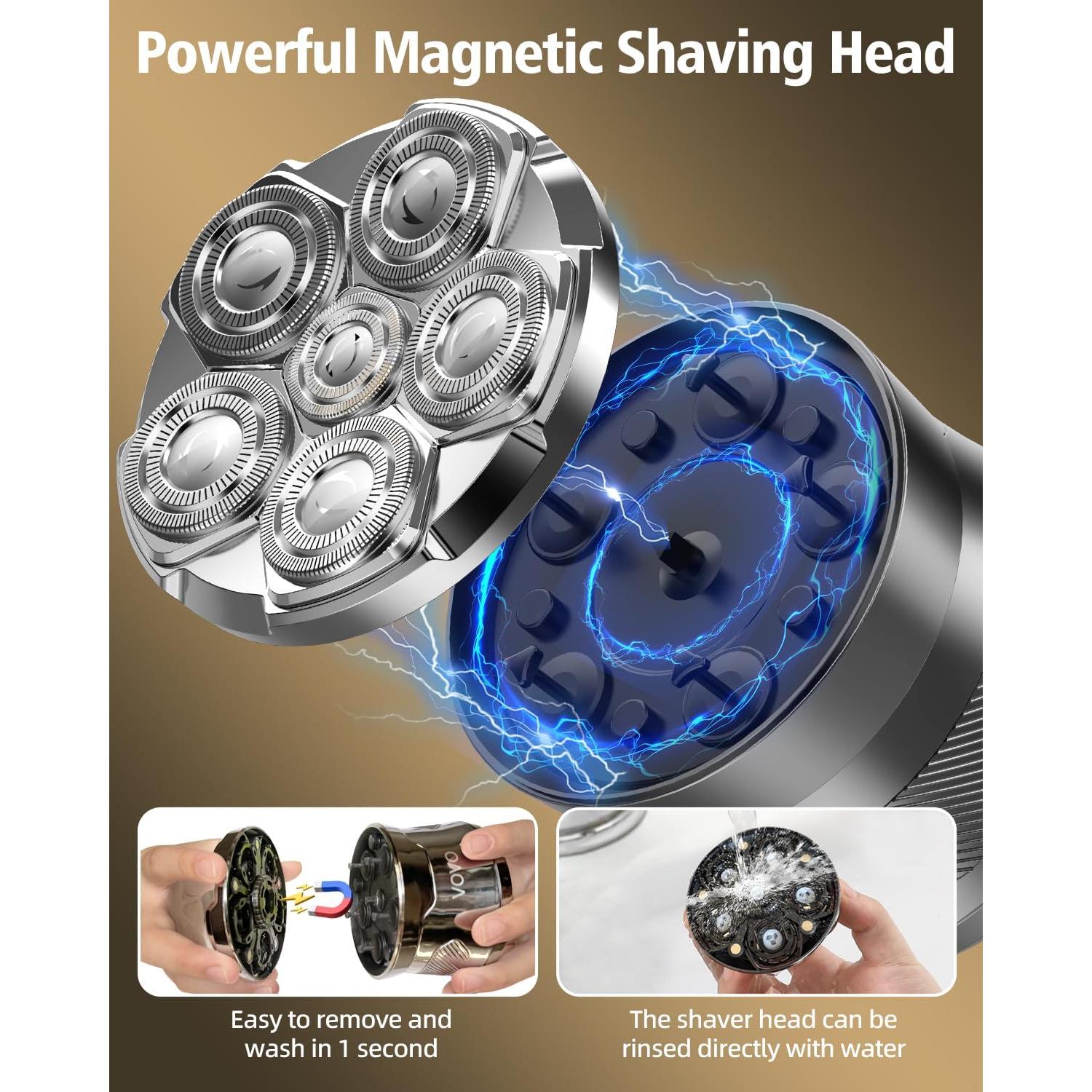 Afeitadora eléctrica VOVO BS-8002A 6D para cabeza y cara