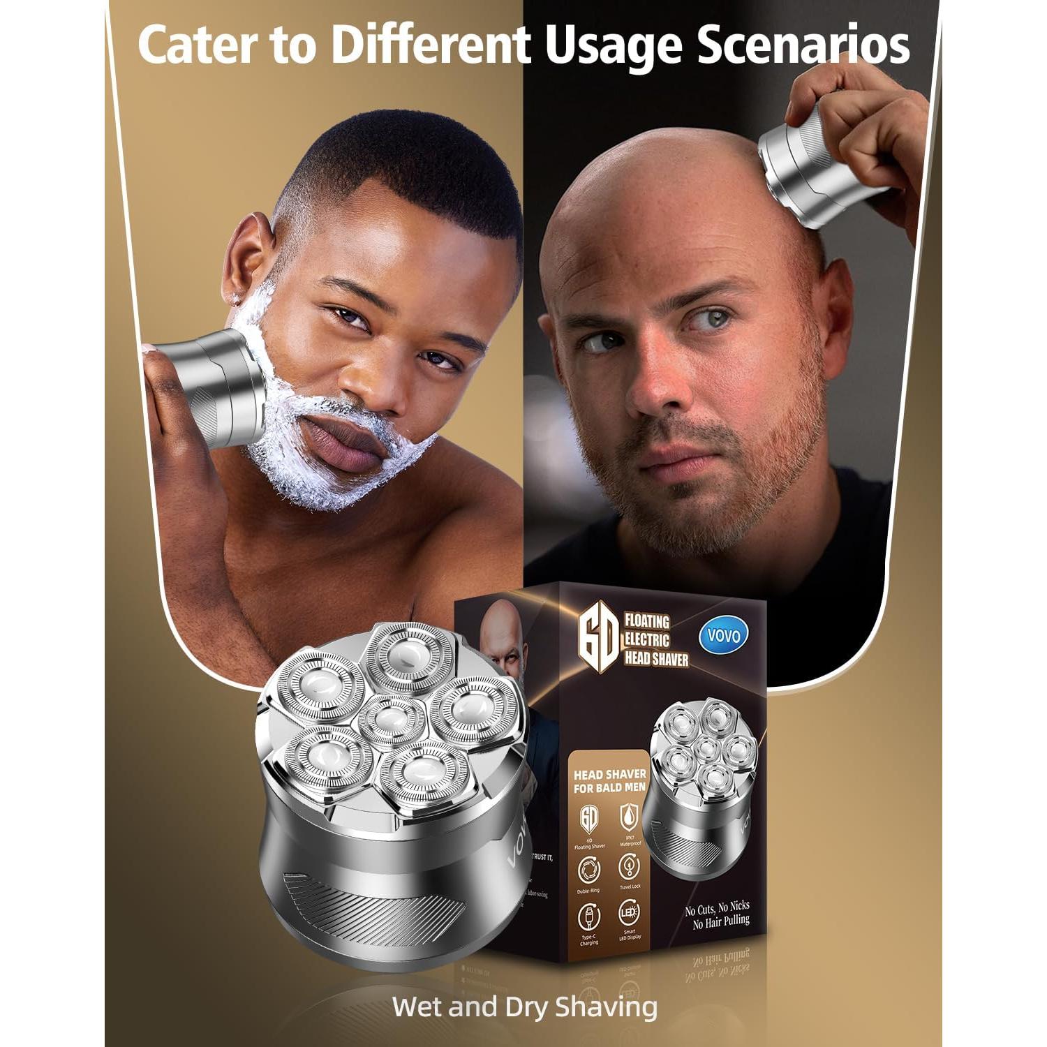 Afeitadora eléctrica VOVO BS-8002A 6D para cabeza y cara