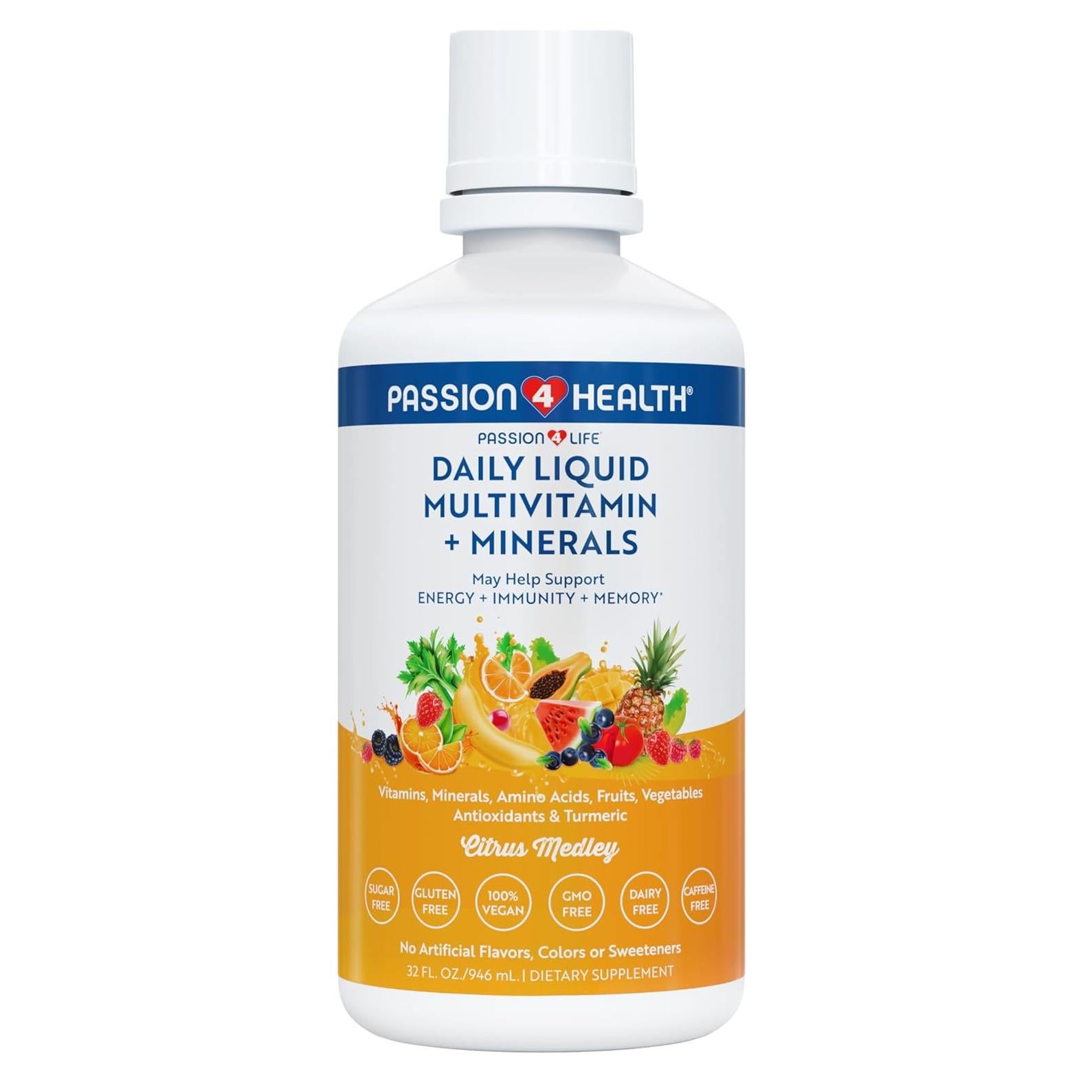 Líquido Multivitamínico Passion 4 Life 30oz - Sin OGM, Sin Soja