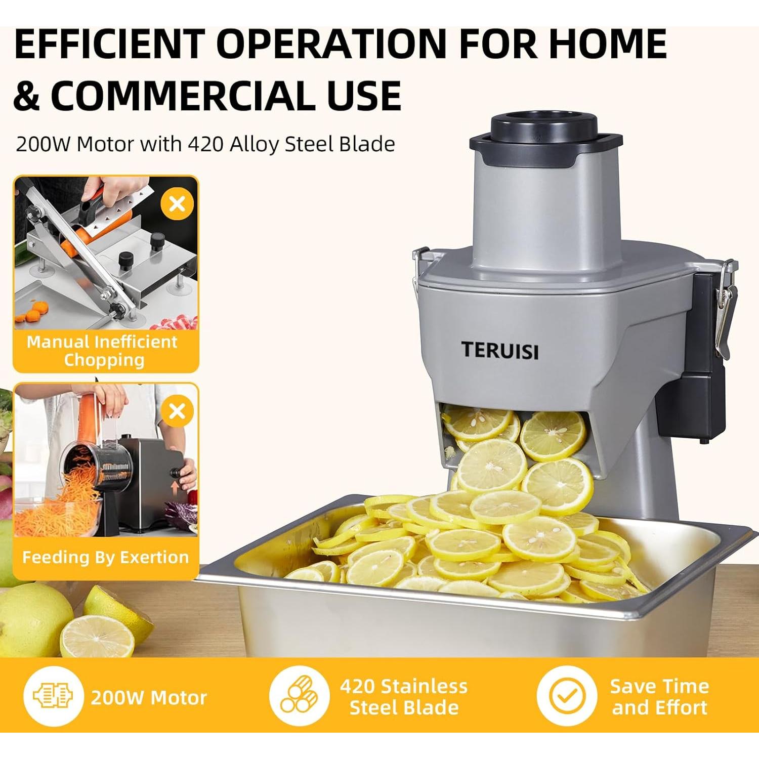 Picadora de Verduras Eléctrica 200W TERUISI GJ817 4 en 1