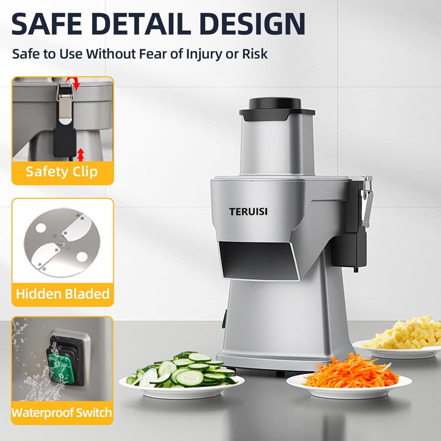 Picadora de Verduras Eléctrica 200W TERUISI GJ817 4 en 1