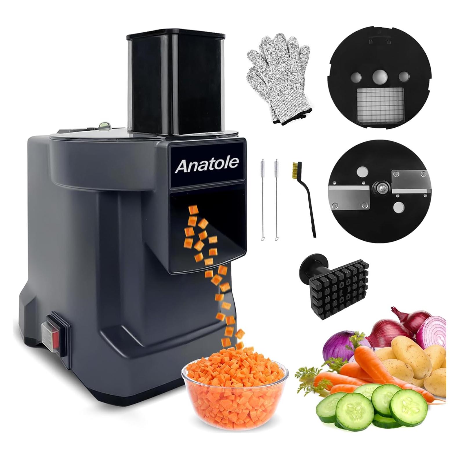 Cortador de Verduras Eléctrico Anatole CFP-1 100W Acero Inoxidable