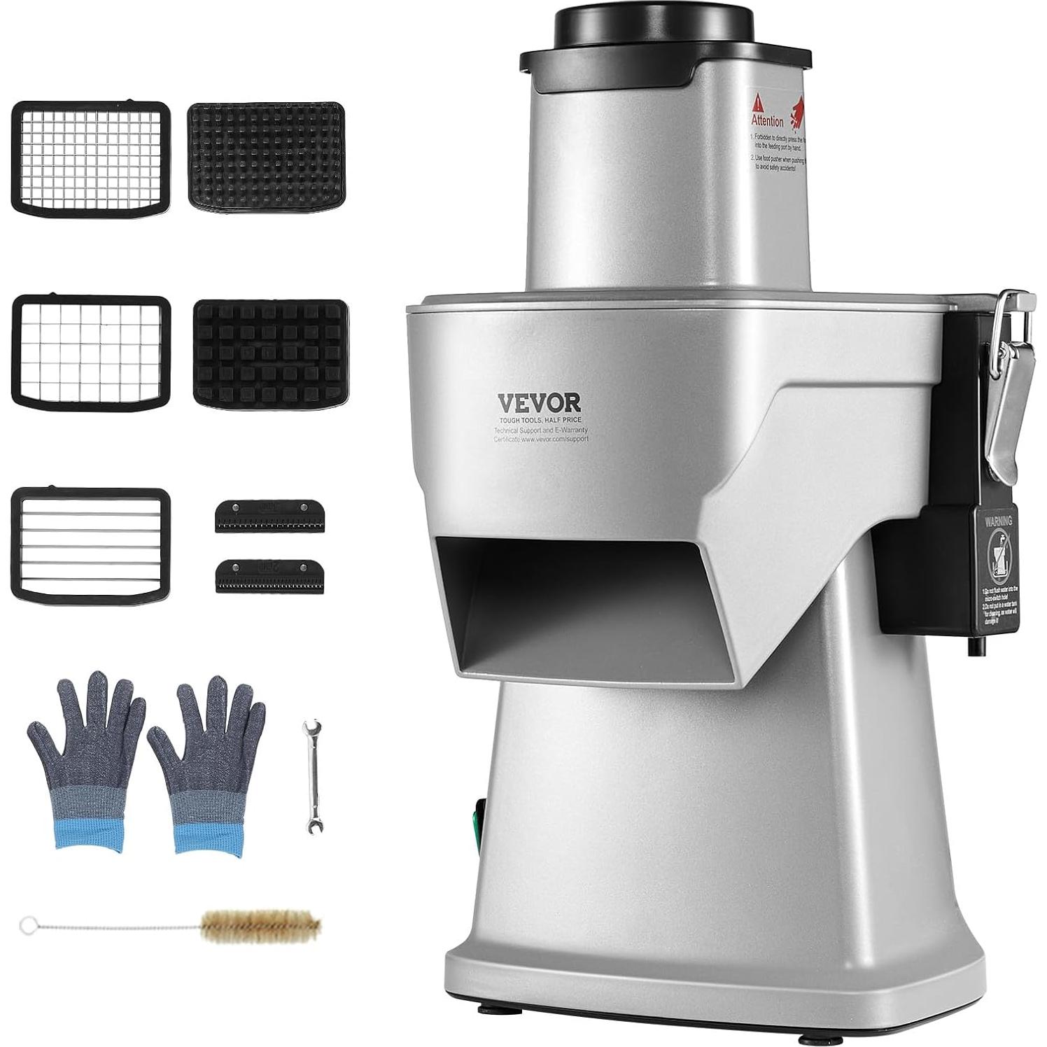 Cortadora de Verduras Eléctrica VEVOR 4 en 1 200W Acero Inoxidable