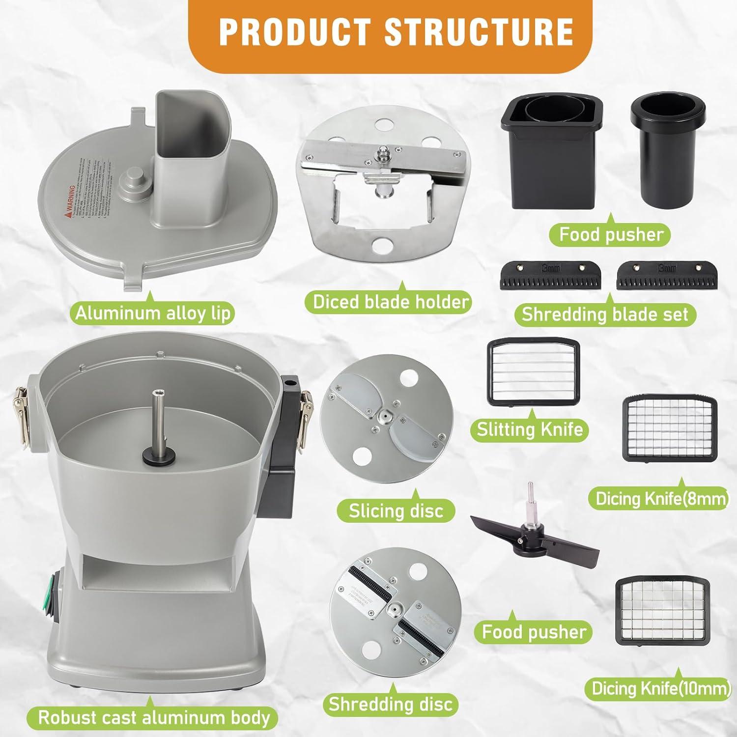 Cortador de Verduras Eléctrico LLNC 4 en 1 Ajustable 110V