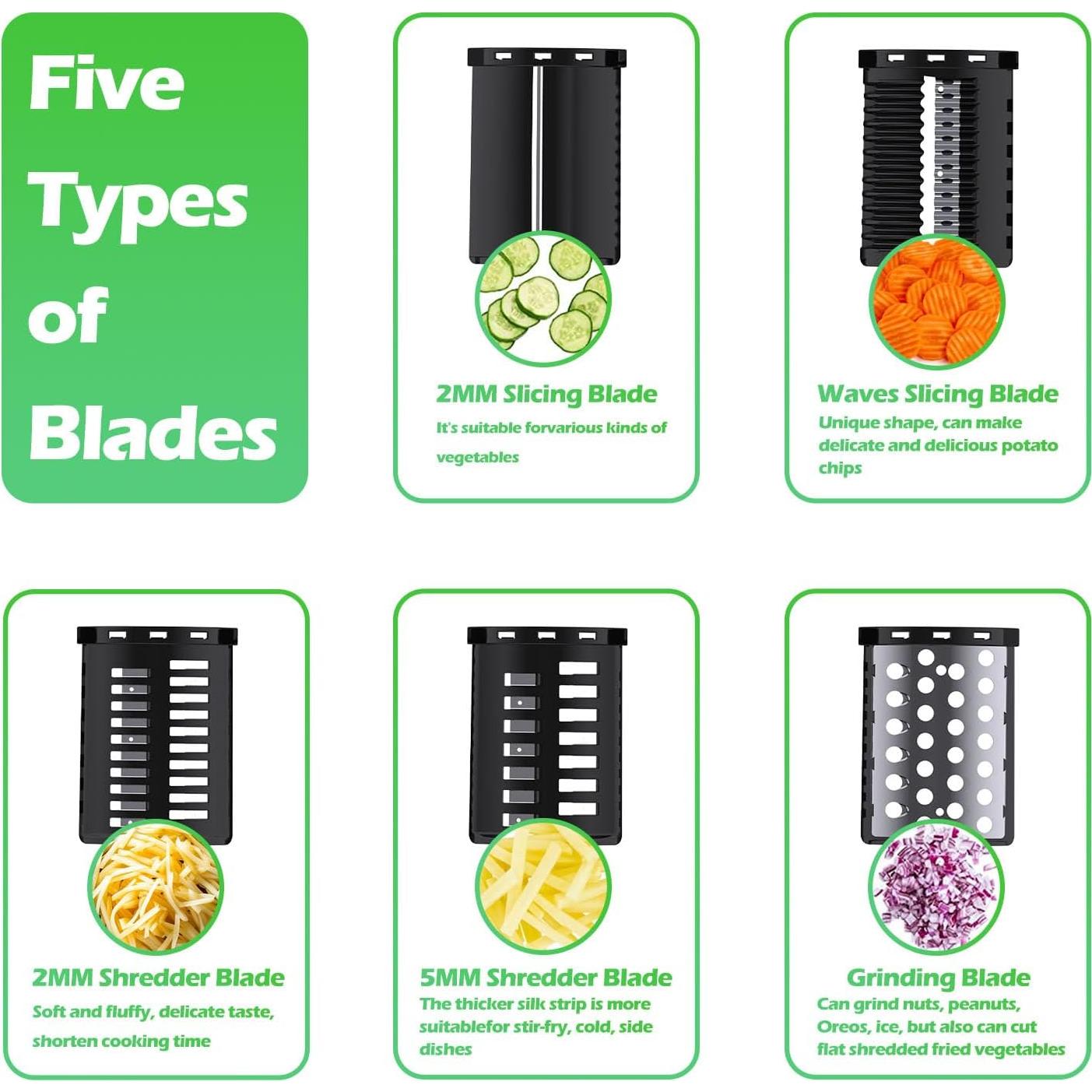 Rallador de Queso Eléctrico DUCHIFAD con 5 Cuchillas Inoxidable