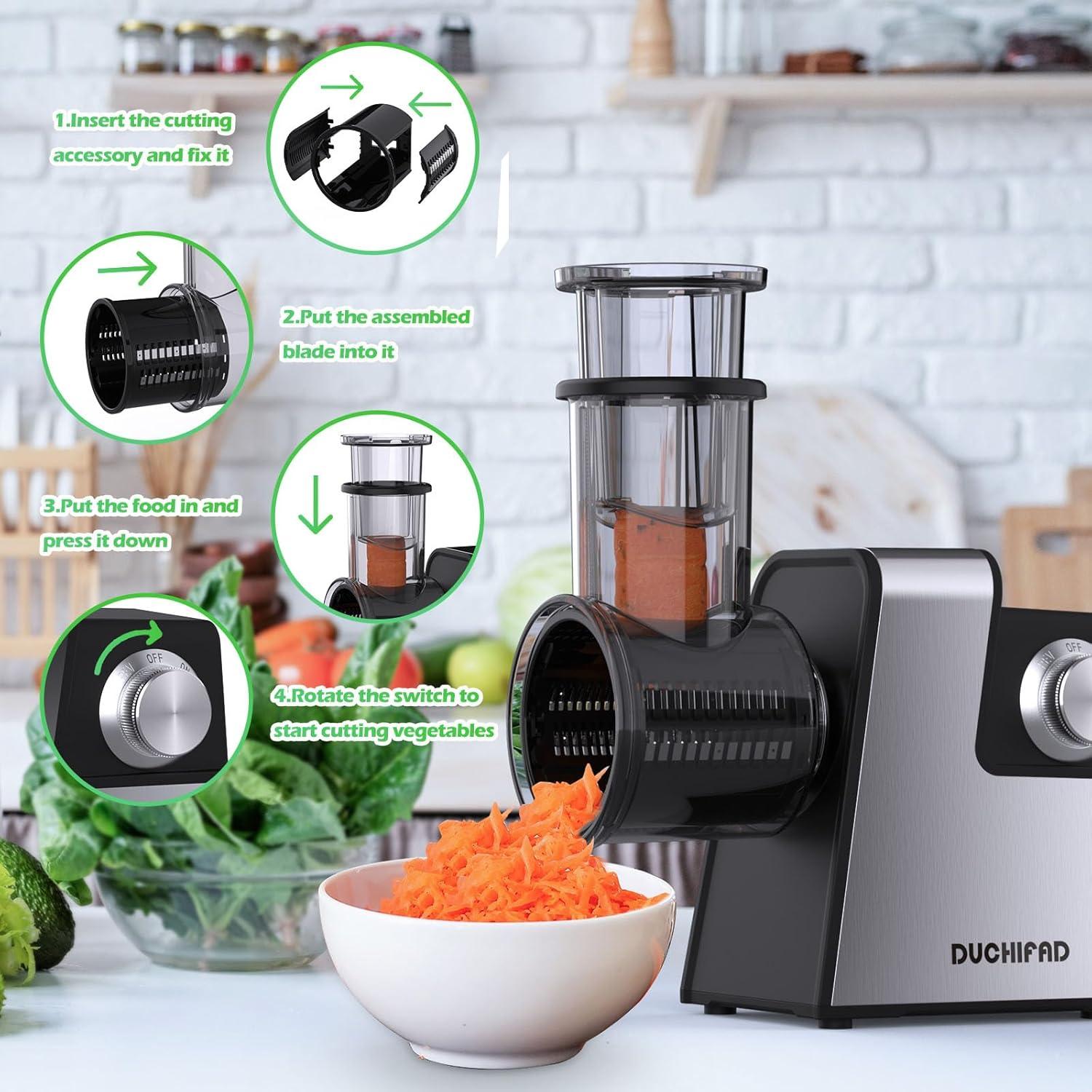 Rallador de Queso Eléctrico DUCHIFAD con 5 Cuchillas Inoxidable