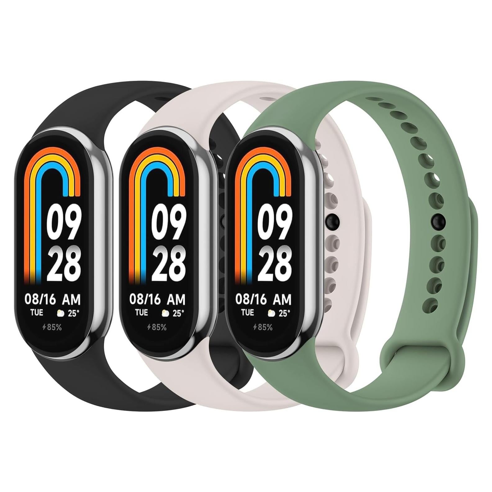 Correas de Silicona Tobfit para Xiaomi Mi Band 8 - 3 Piezas