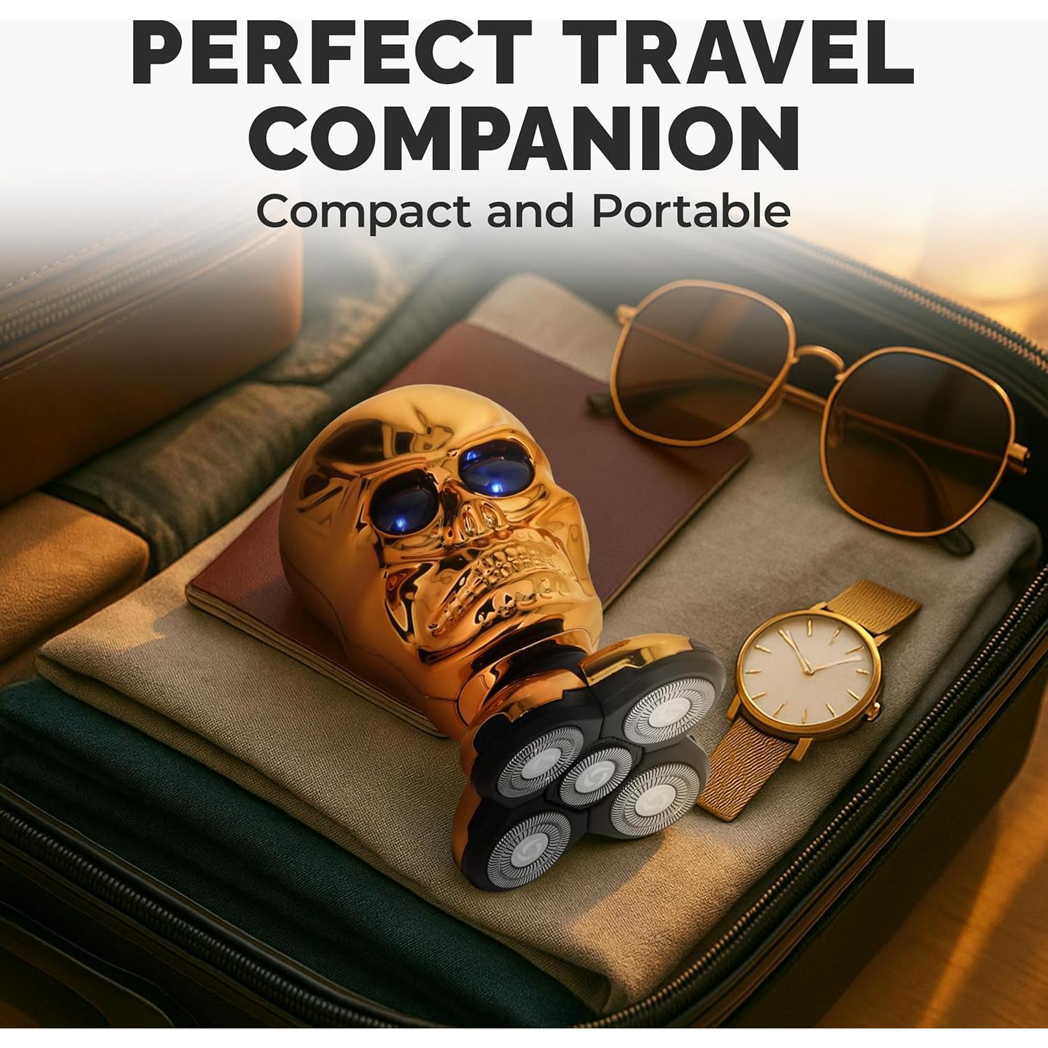 Afeitadora Eléctrica de Cabeza Calva Raznia GS-3BL Dorada